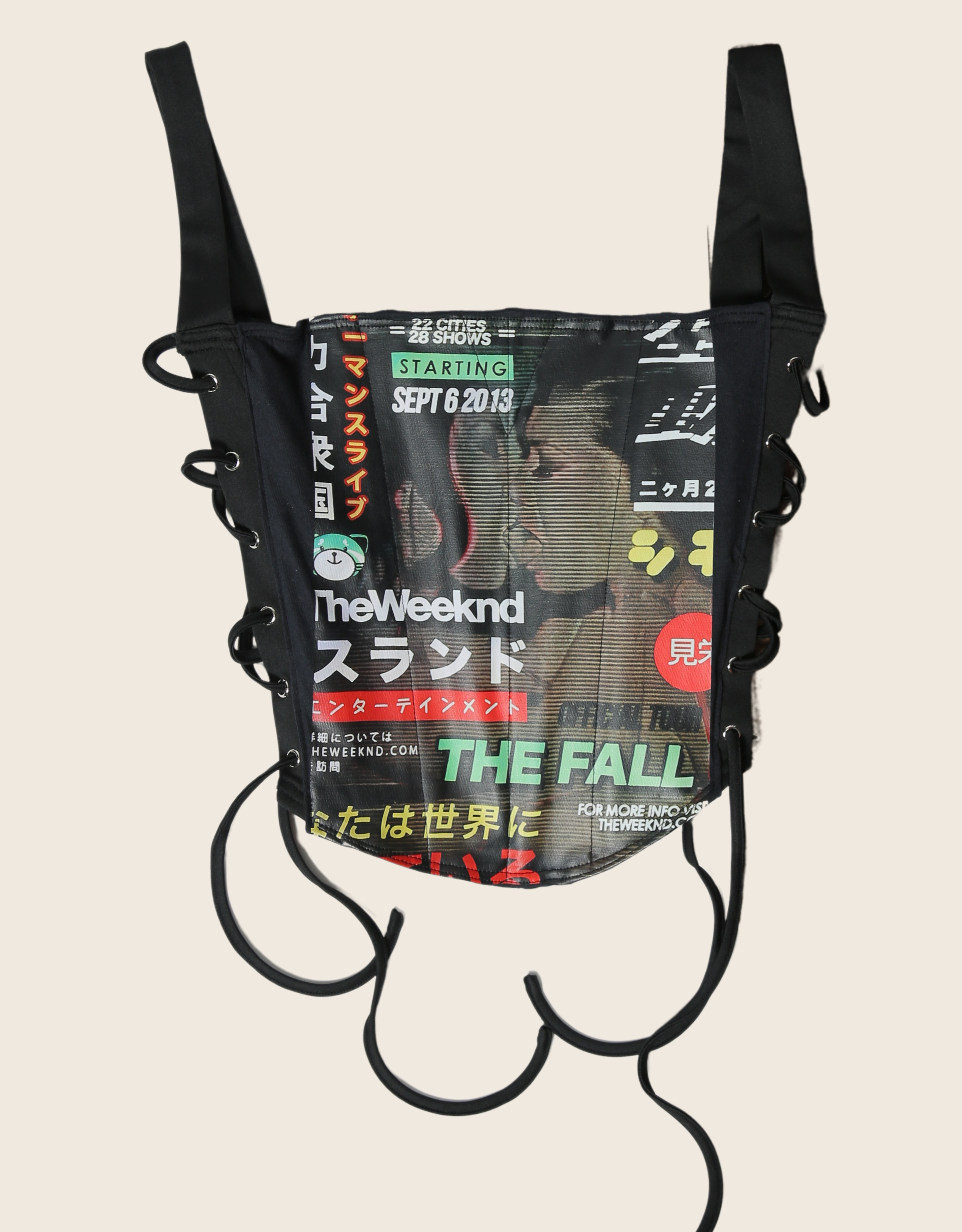custom The Weeknd Kissland side lace up corset
