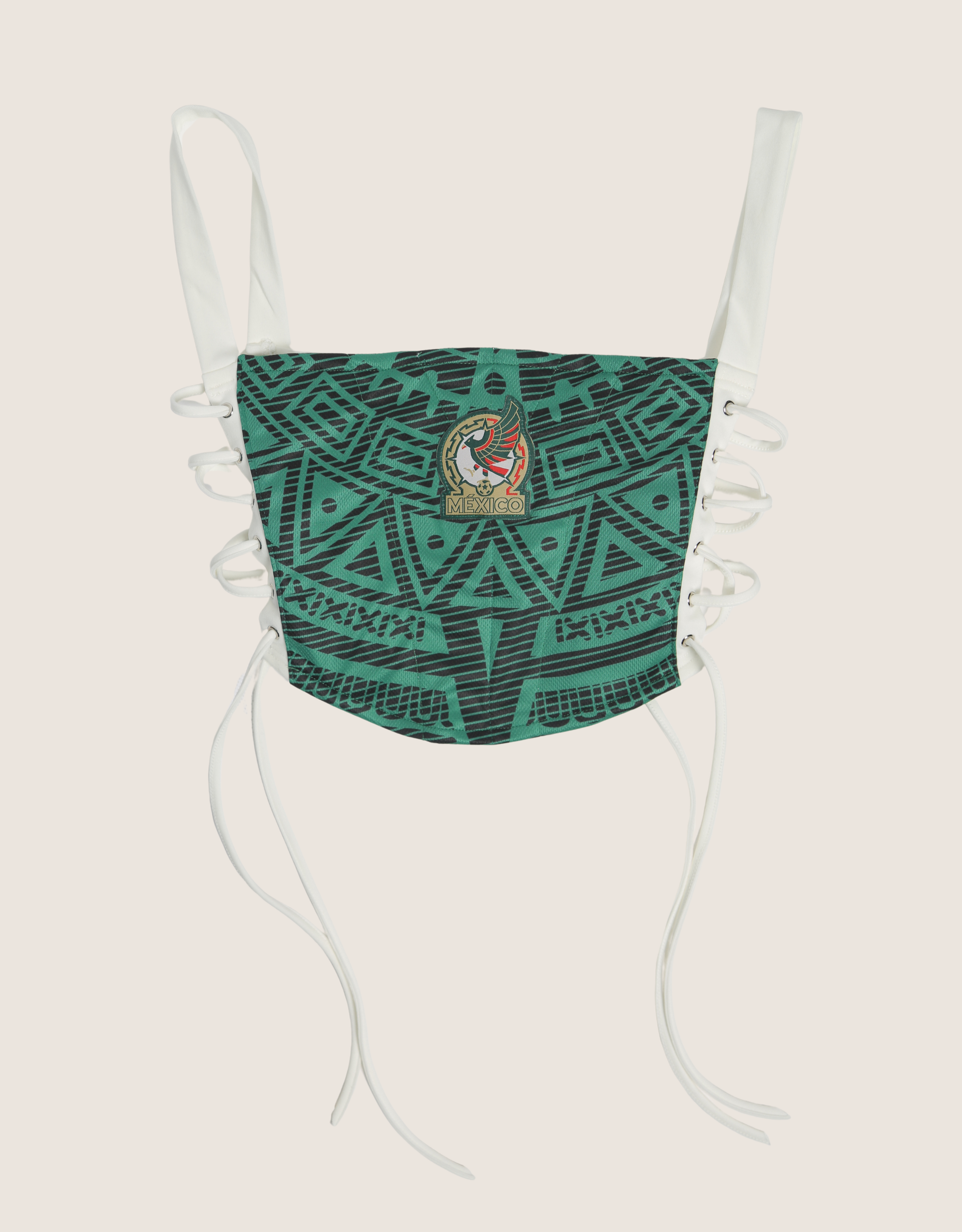 Mexico reworked cropped corset with matching shrug