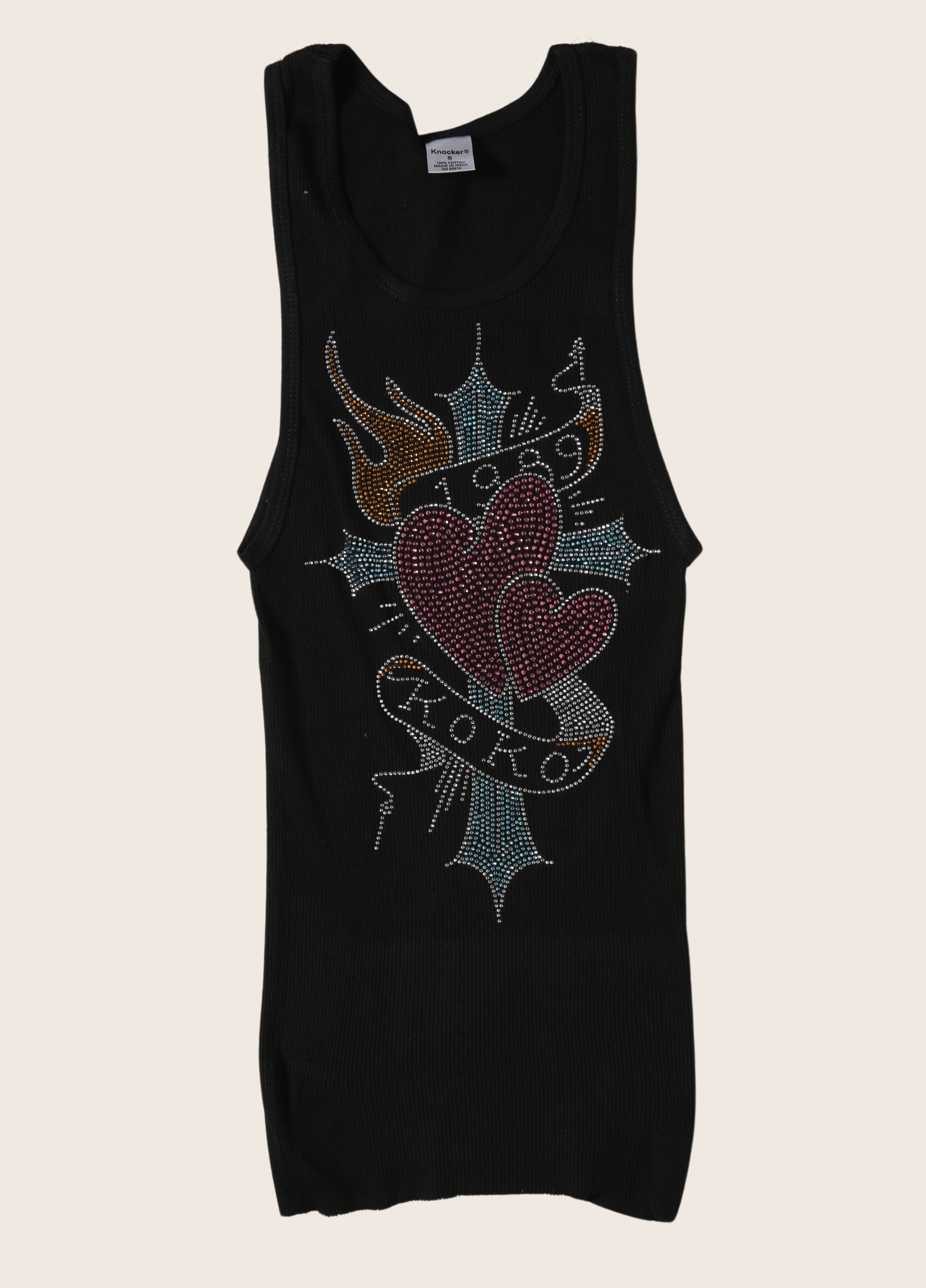 bling bling tattooed cross tank