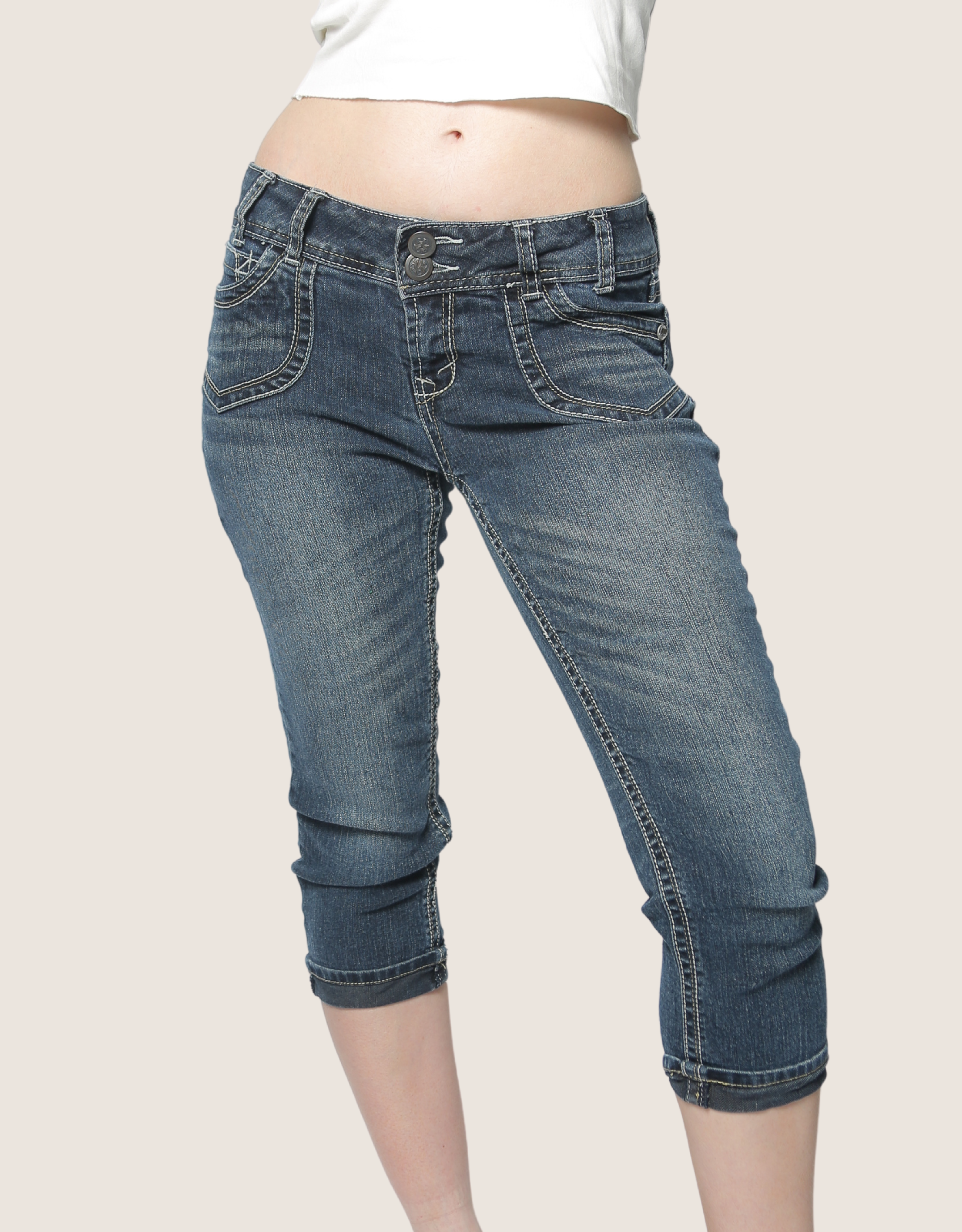 vintage y2k denim petal pushers