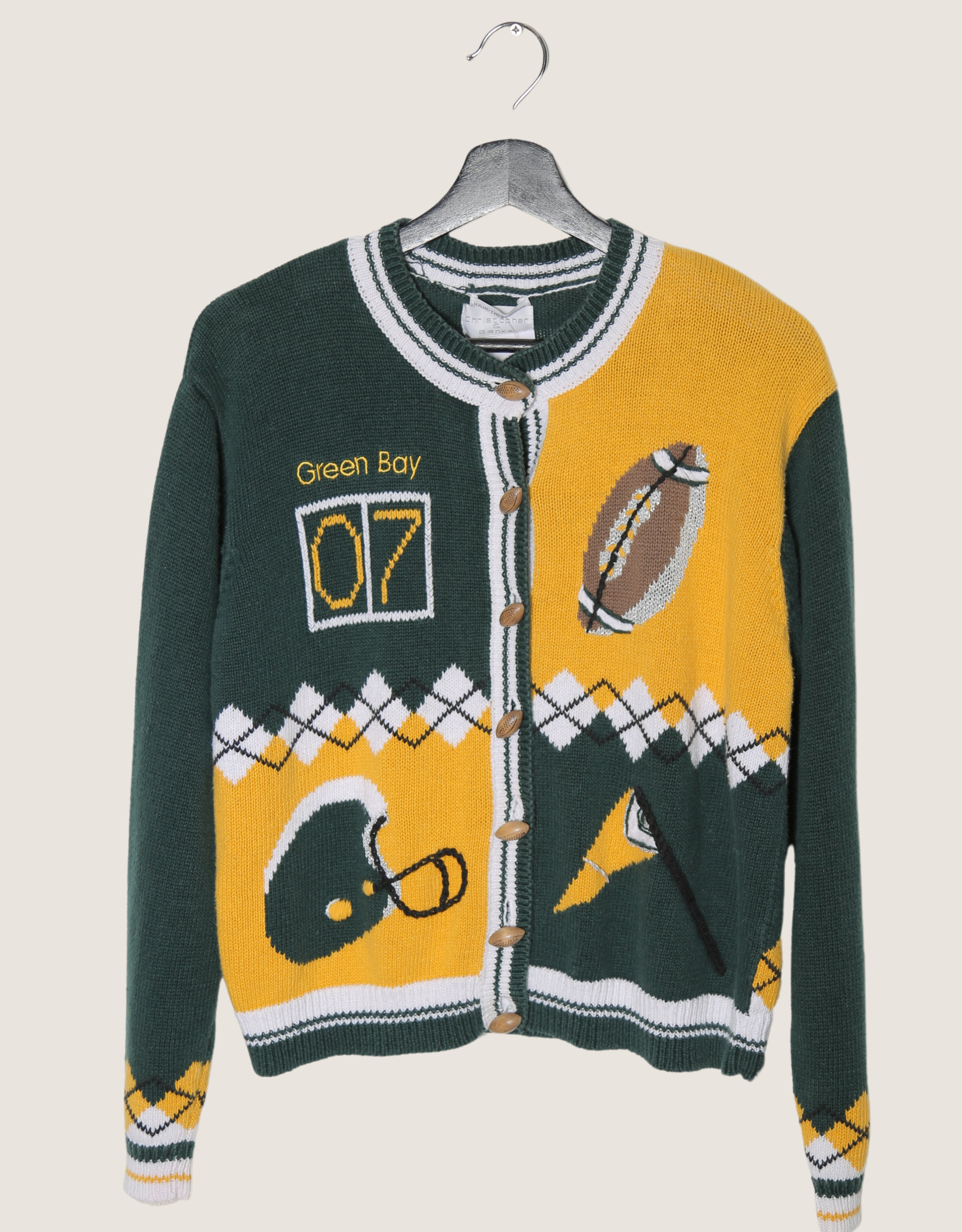 vintage Green Bay Packers knit cardigan
