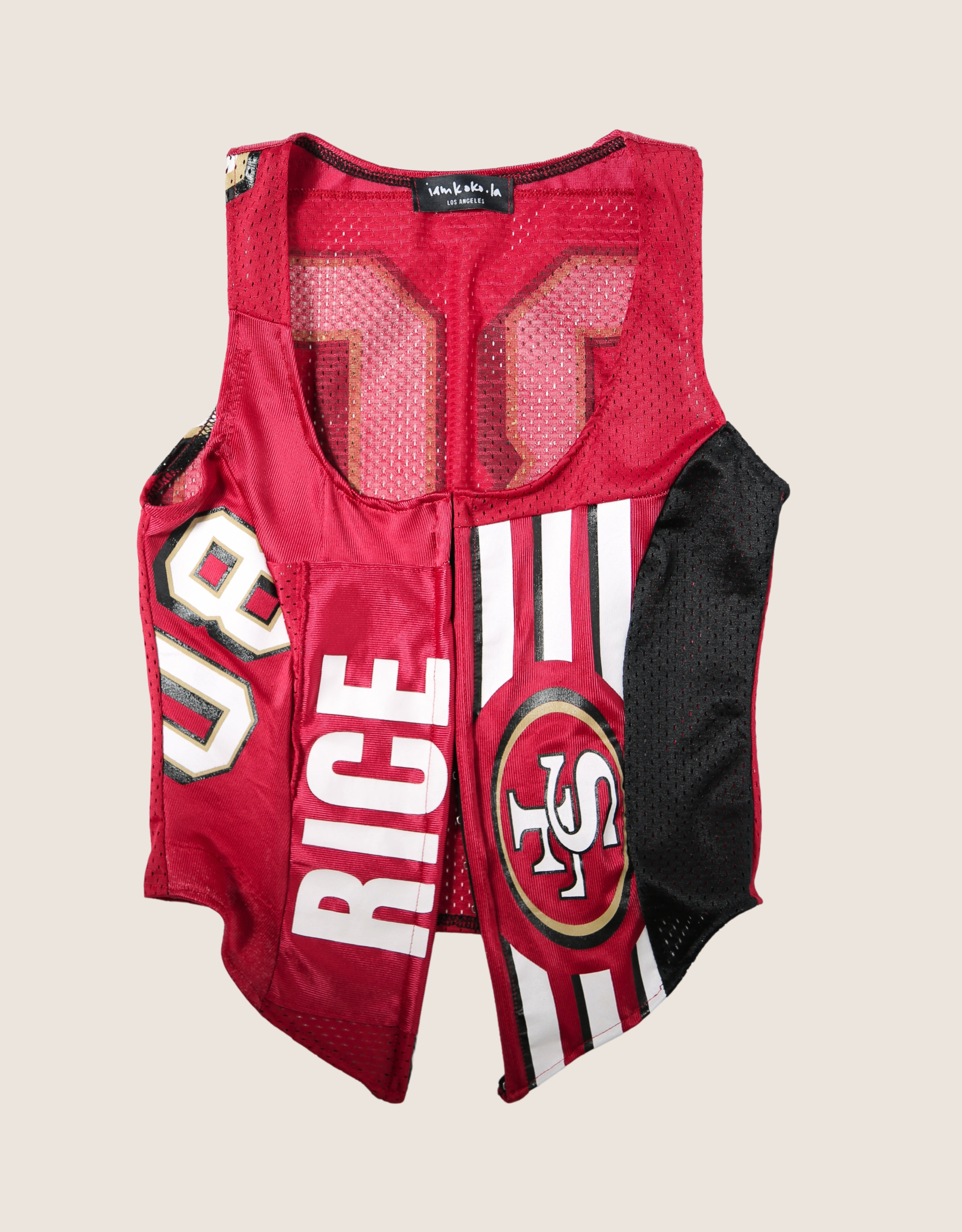 sf 49ers reworked jersey hook and eye tank