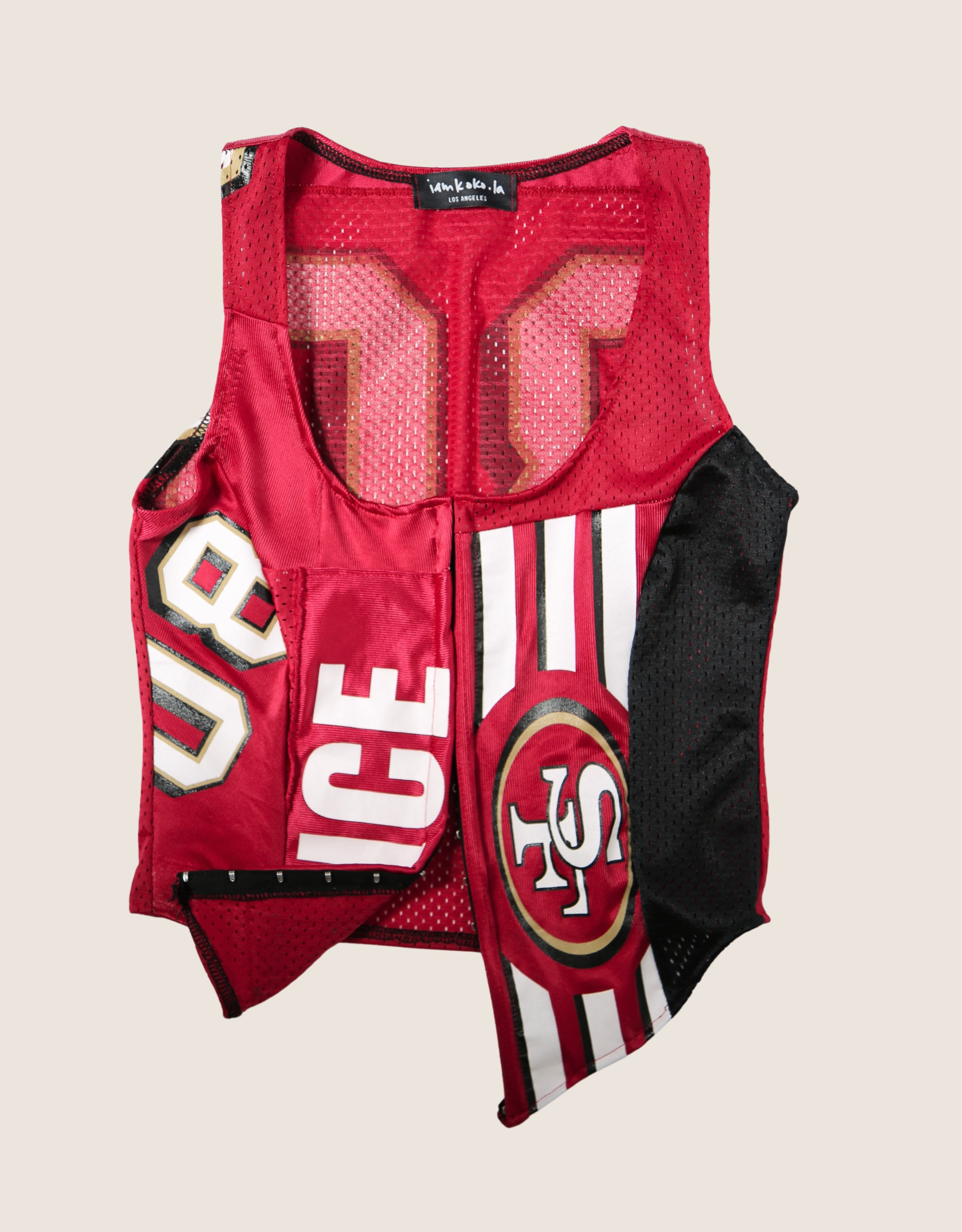 sf 49ers reworked jersey hook and eye tank