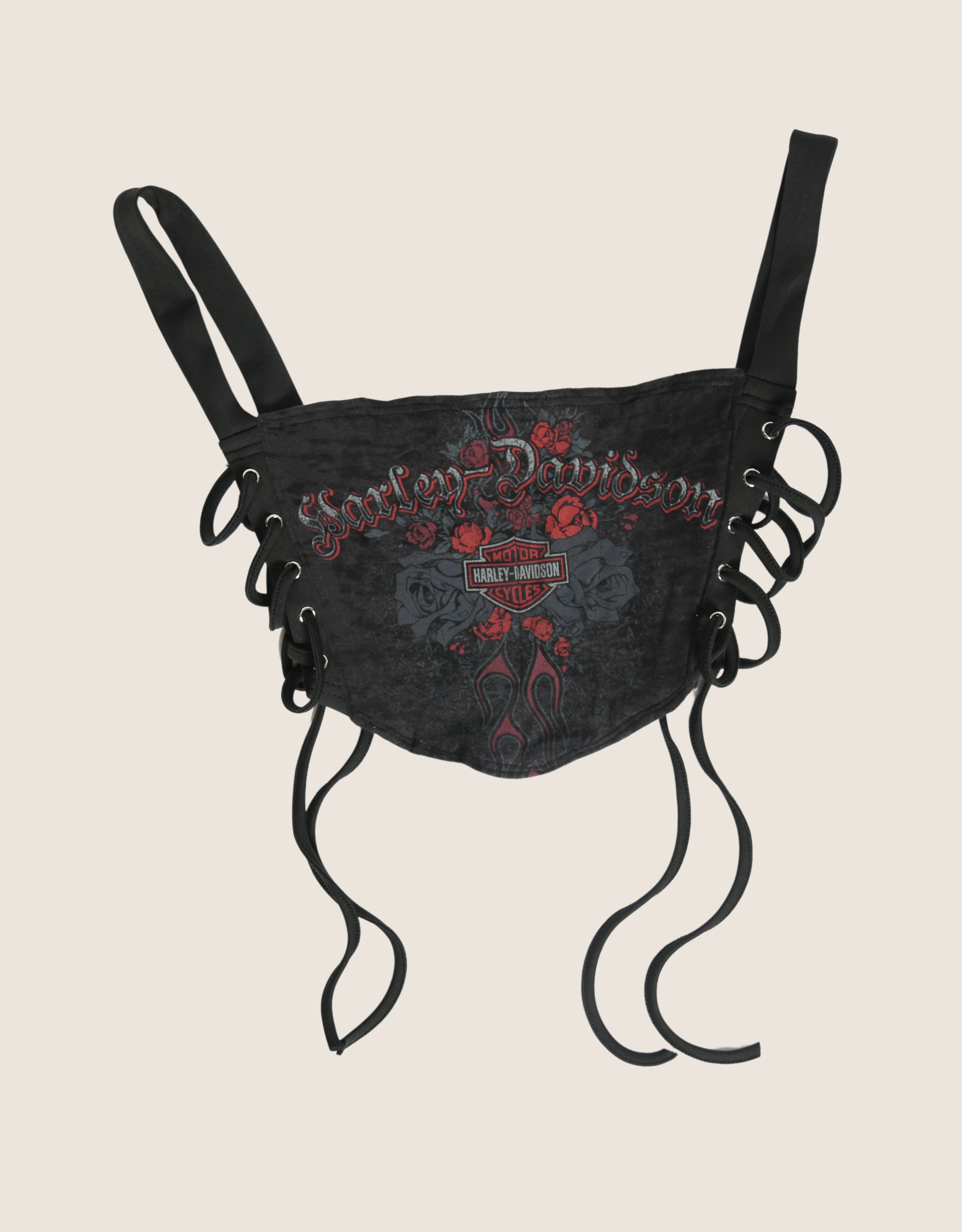 harley roses side lace cropped corset