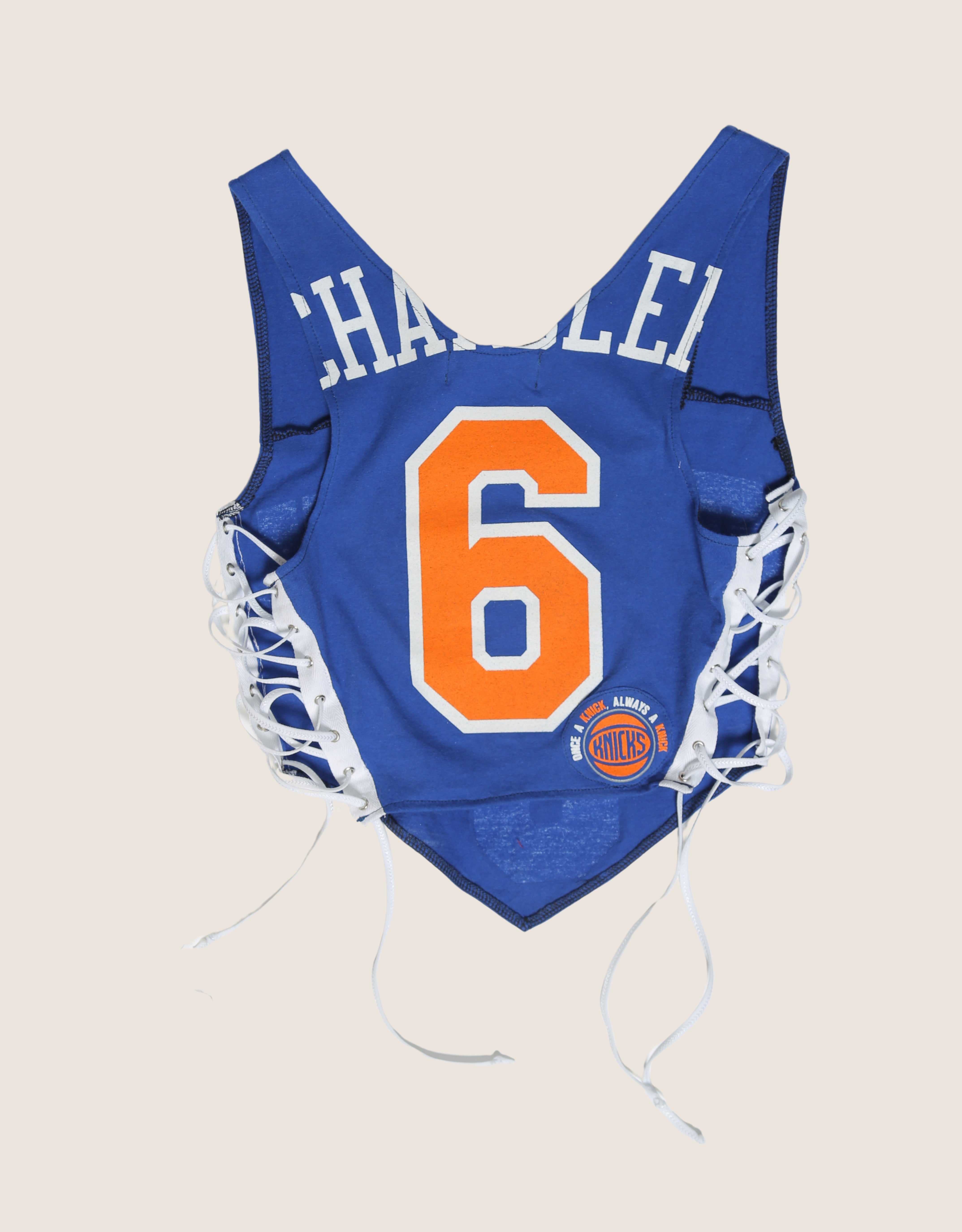 new york knicks reworked side lace tank top