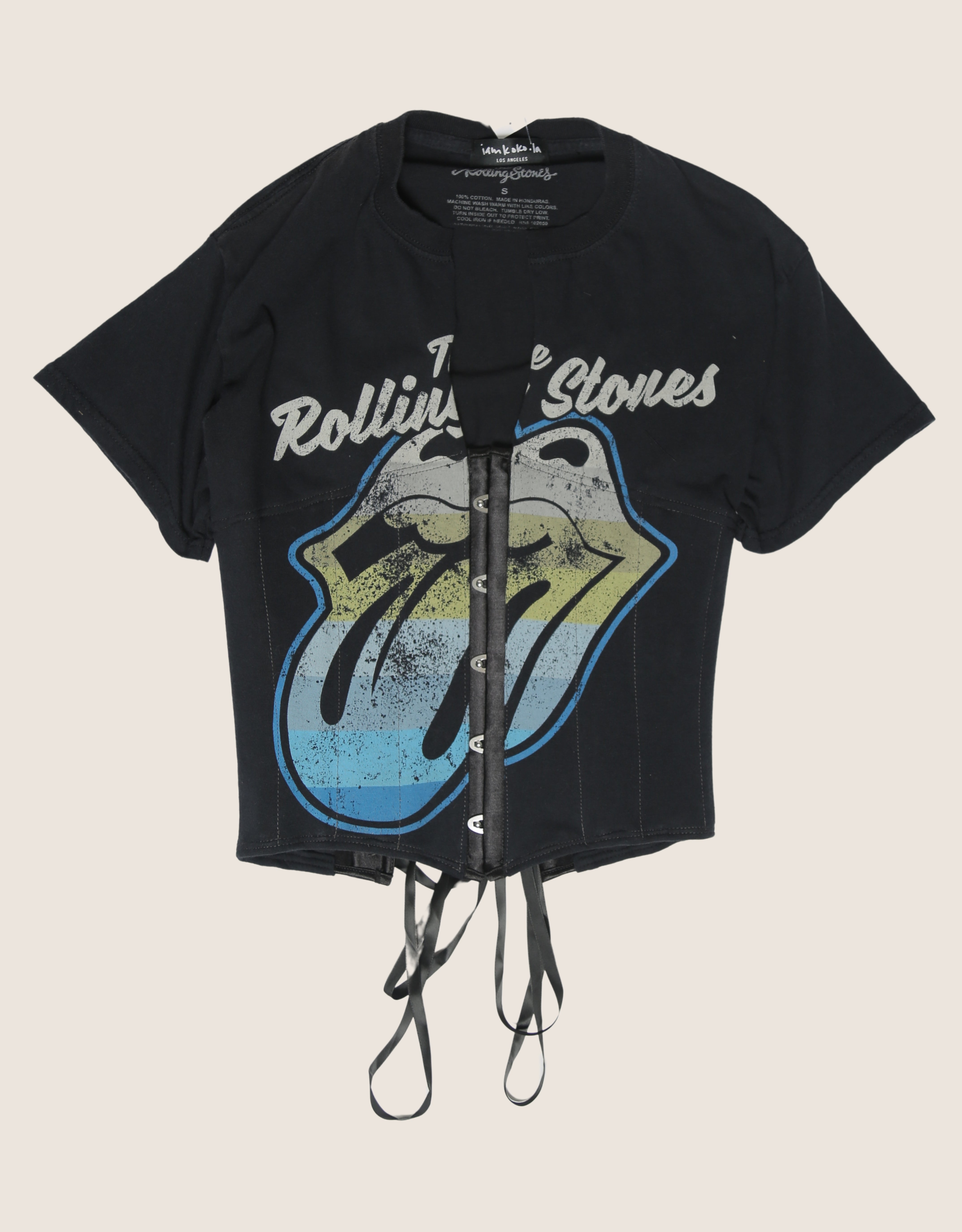 rolling stones snap corset t shirt (S)