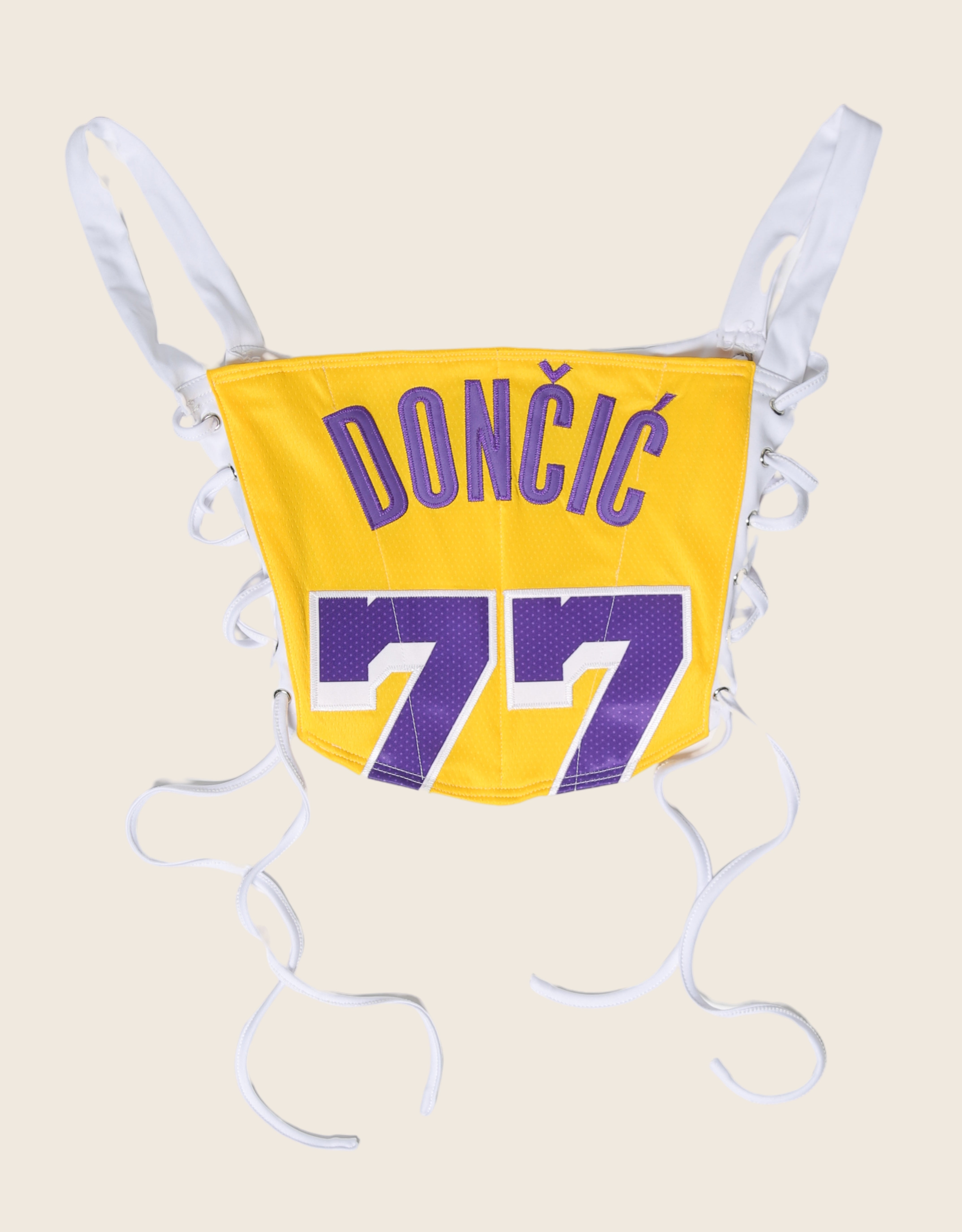 Lakers 77 reworked side lace cropped corset