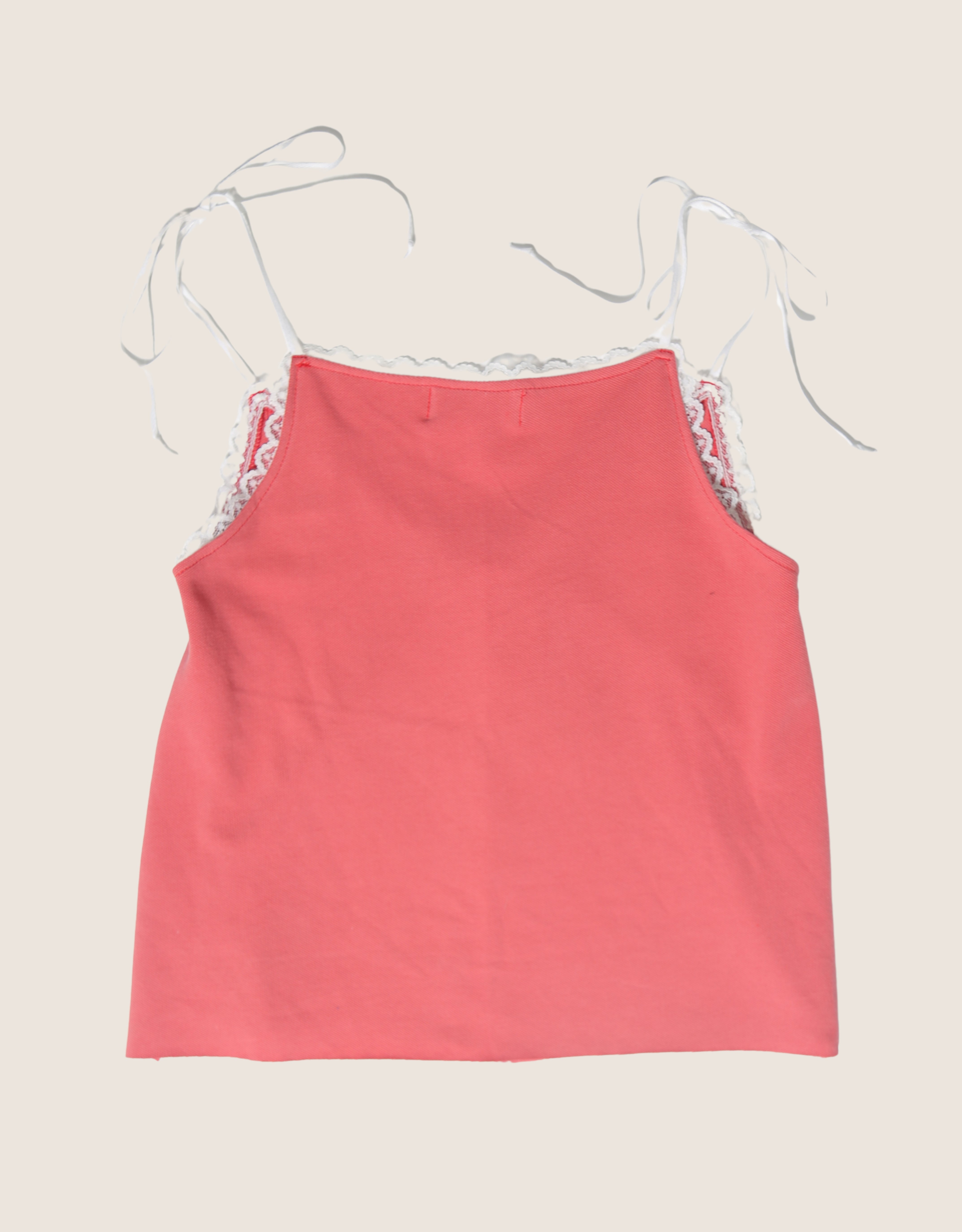 rose polo reworked tie front tank
