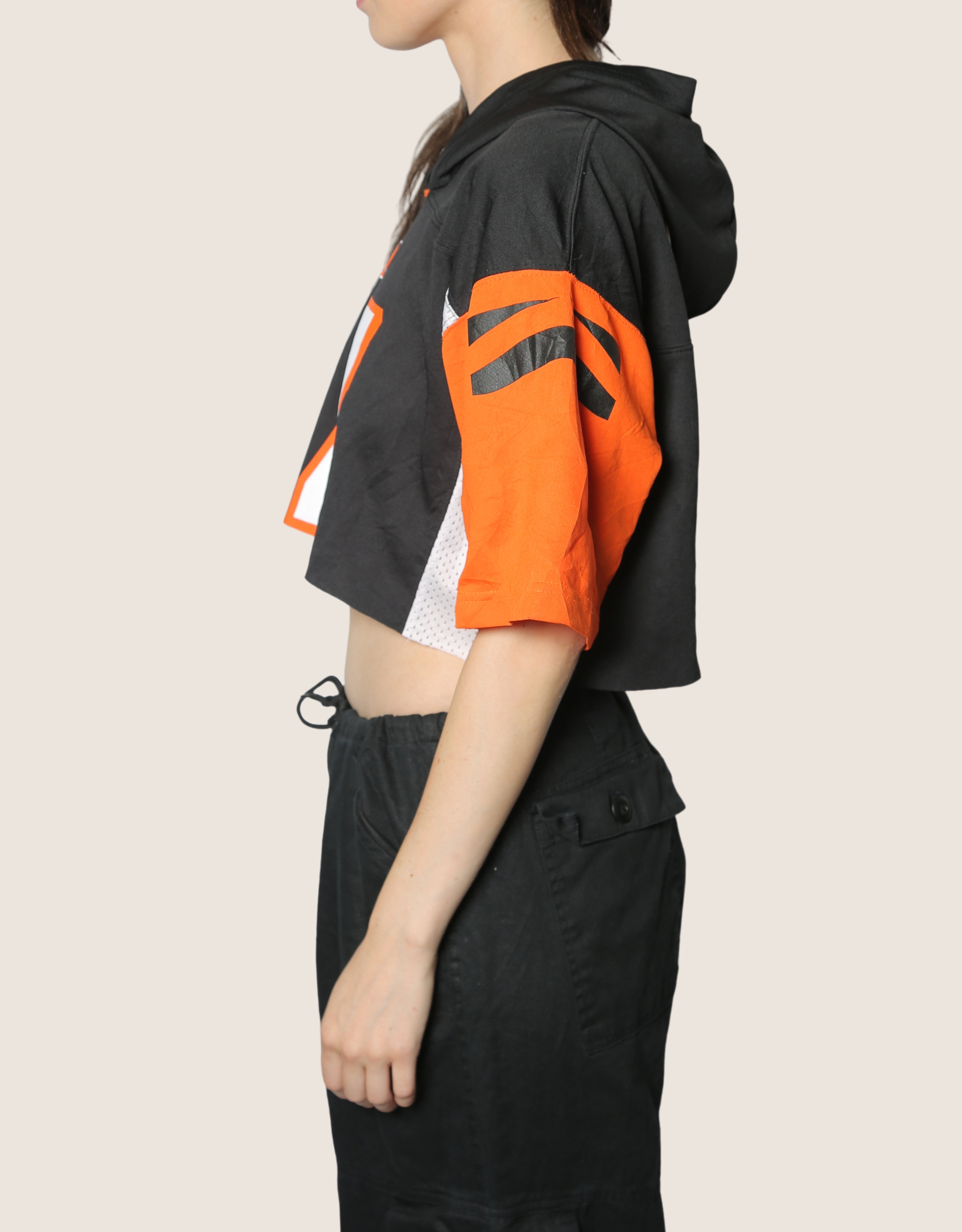 bengals cropped hooded jersey