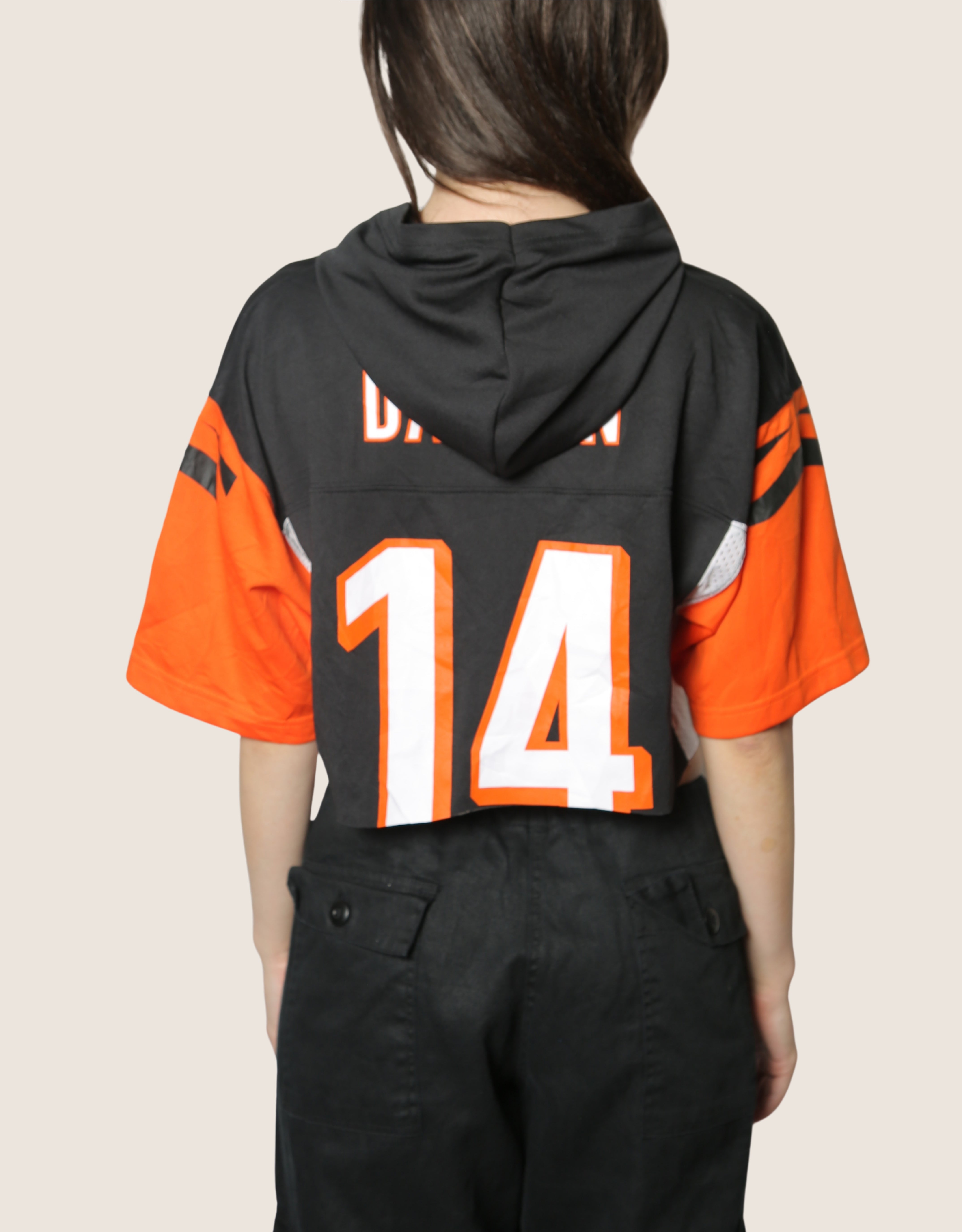bengals cropped hooded jersey