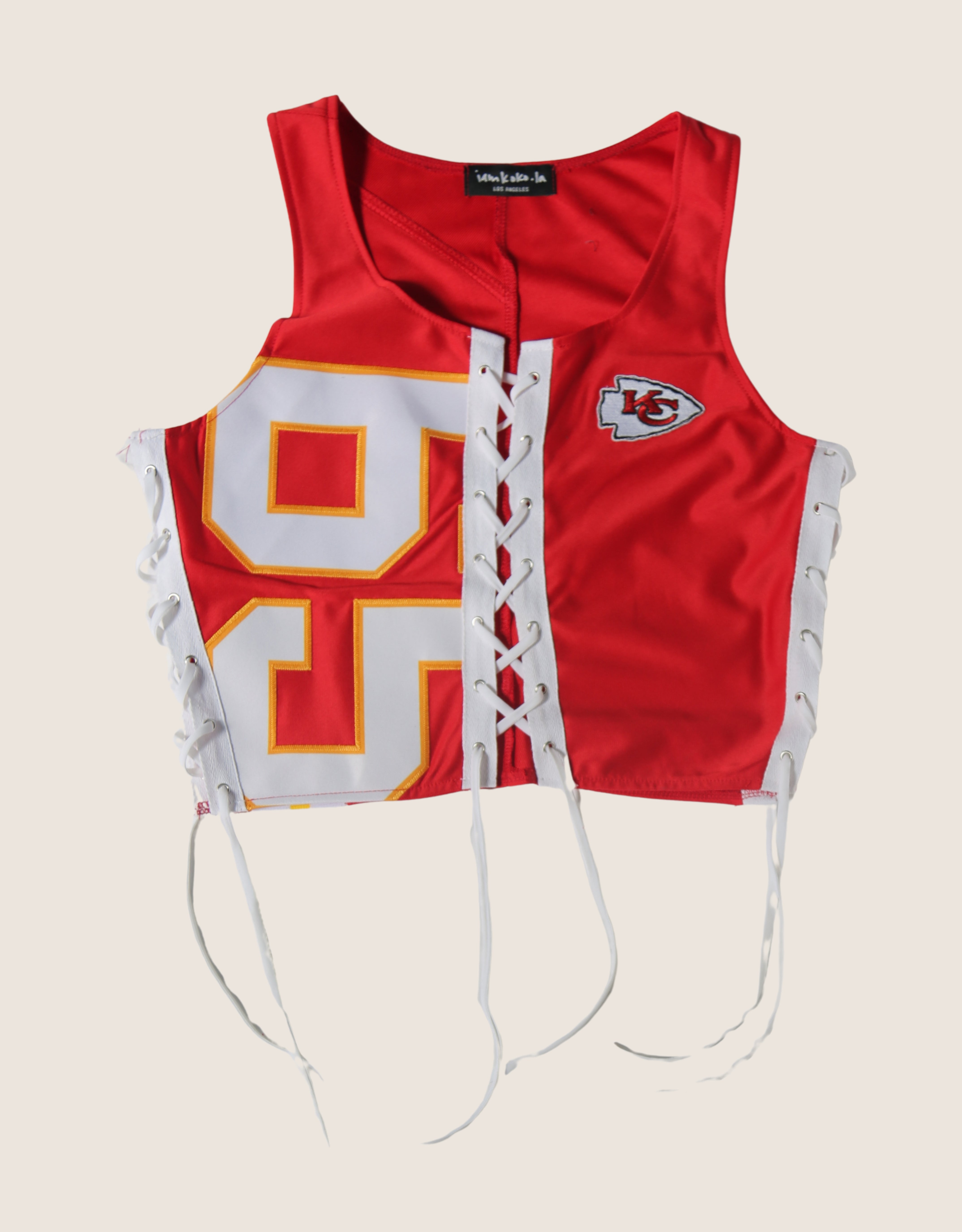 chiefs all laced up reworked tank (medium/ large)