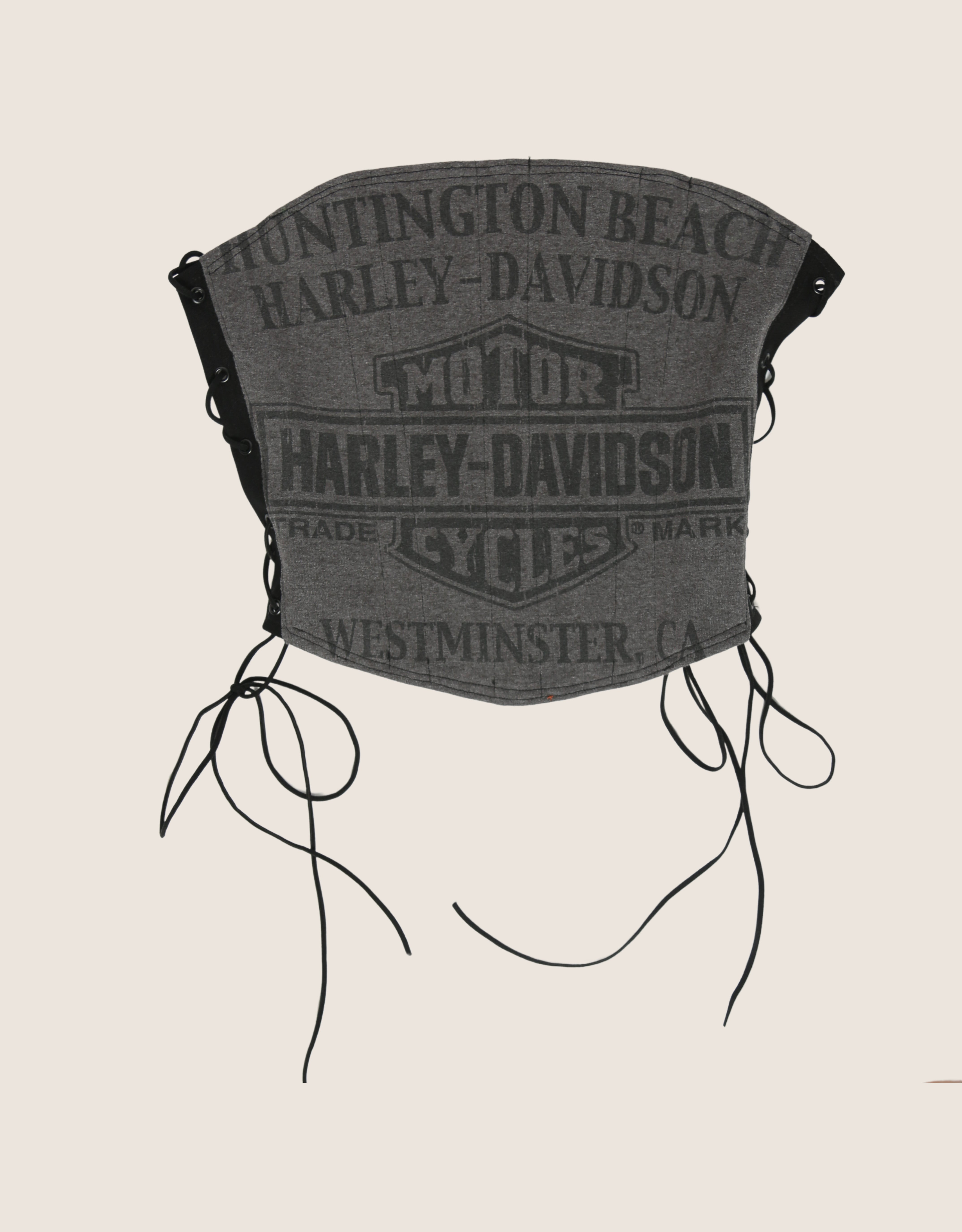 harley davidson side lace strapless corset