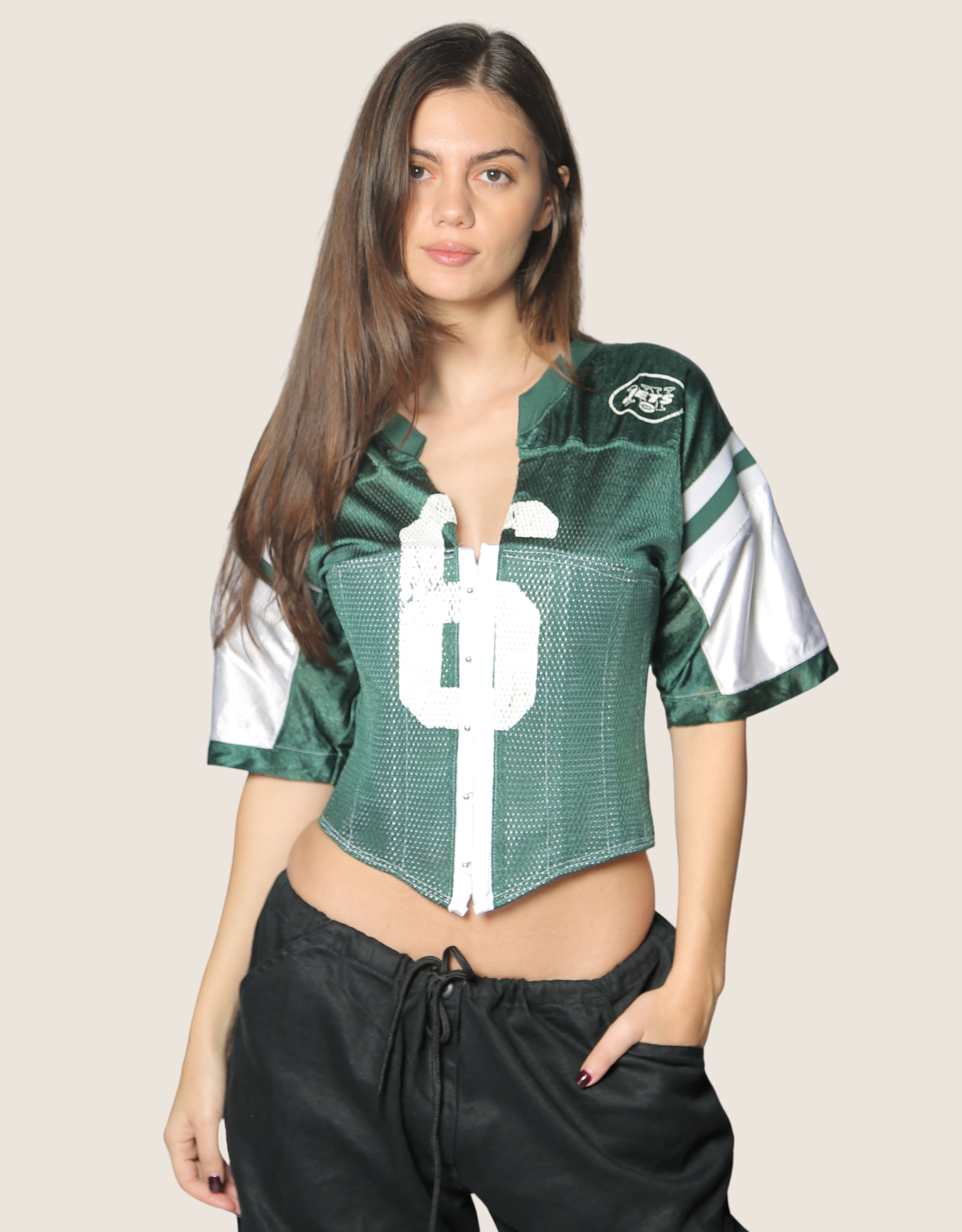 jets reworked snap corset jersey (medium)