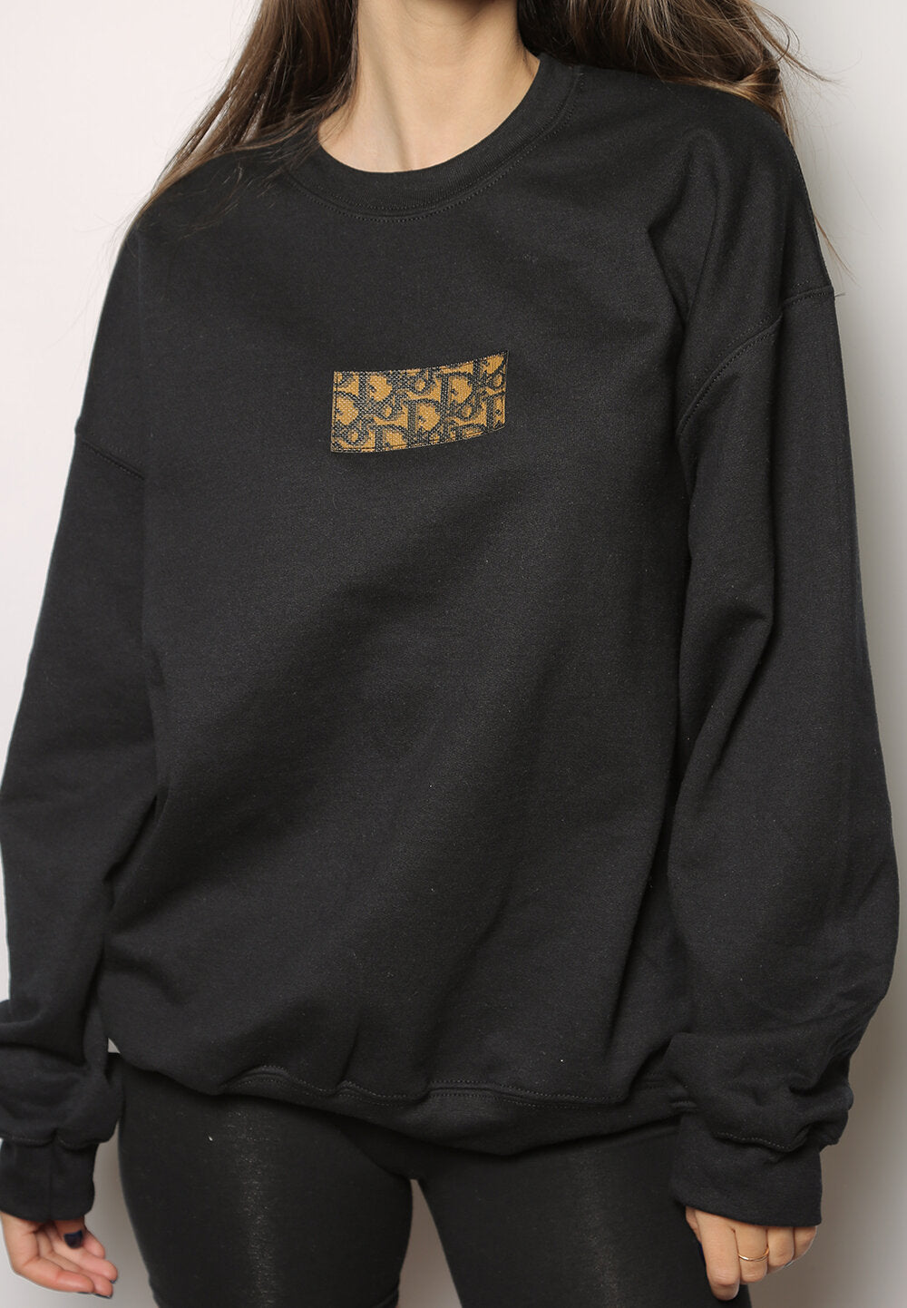 dior patch oversized crewneck sweatshirt