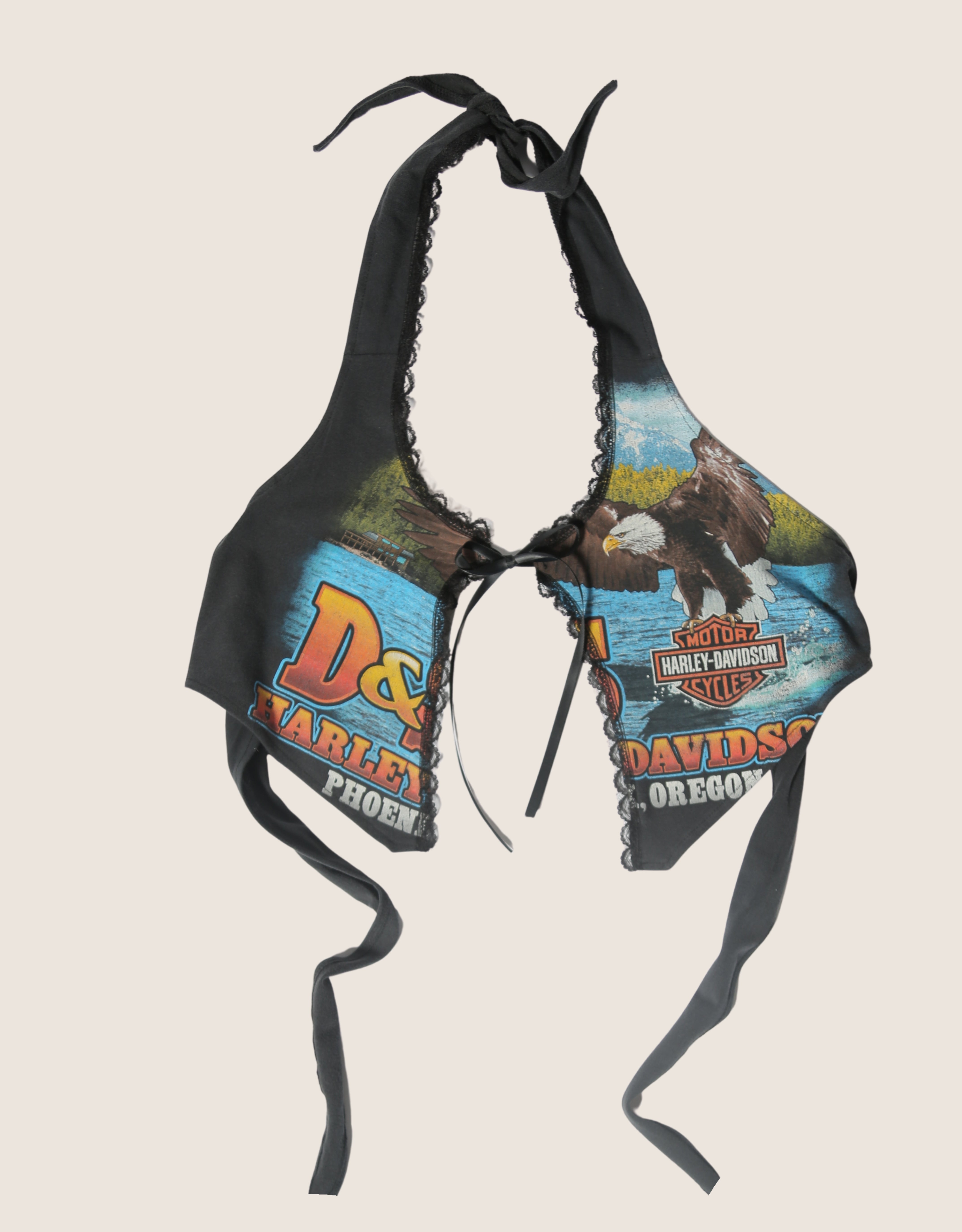 harley davidson lace front halter top