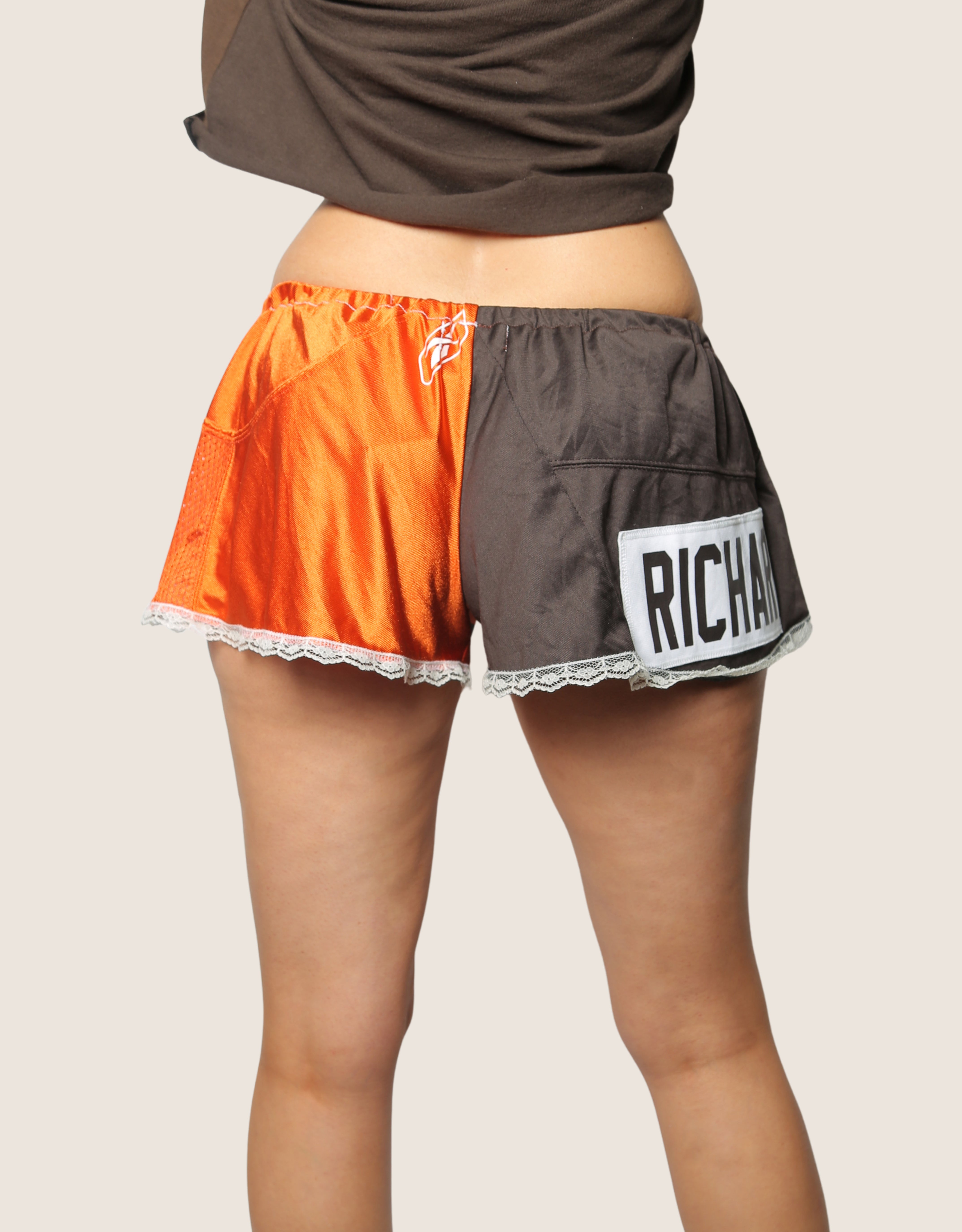 browns reworked mini shorts