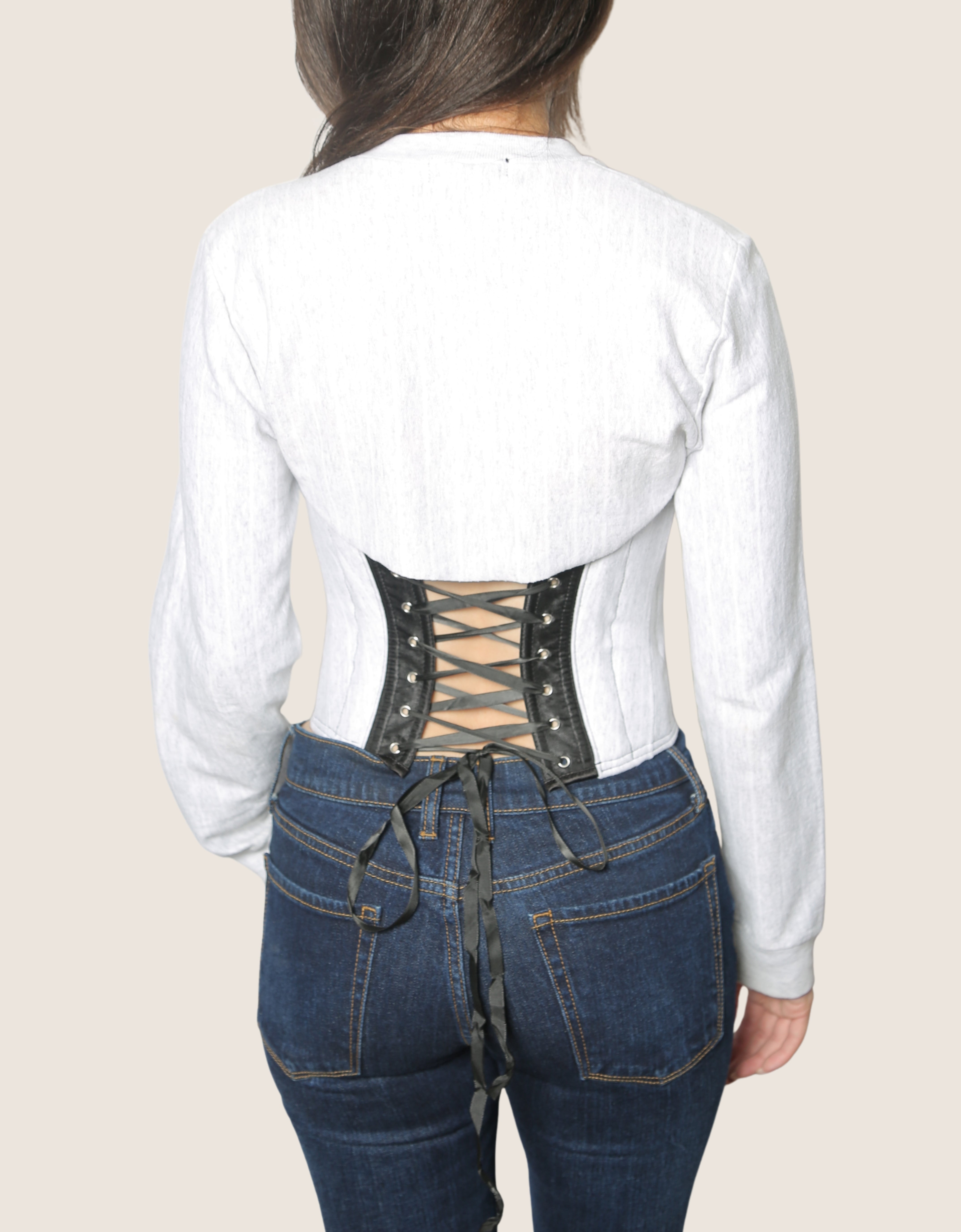 chicago bulls reworked snap corset sweatshirt (small)