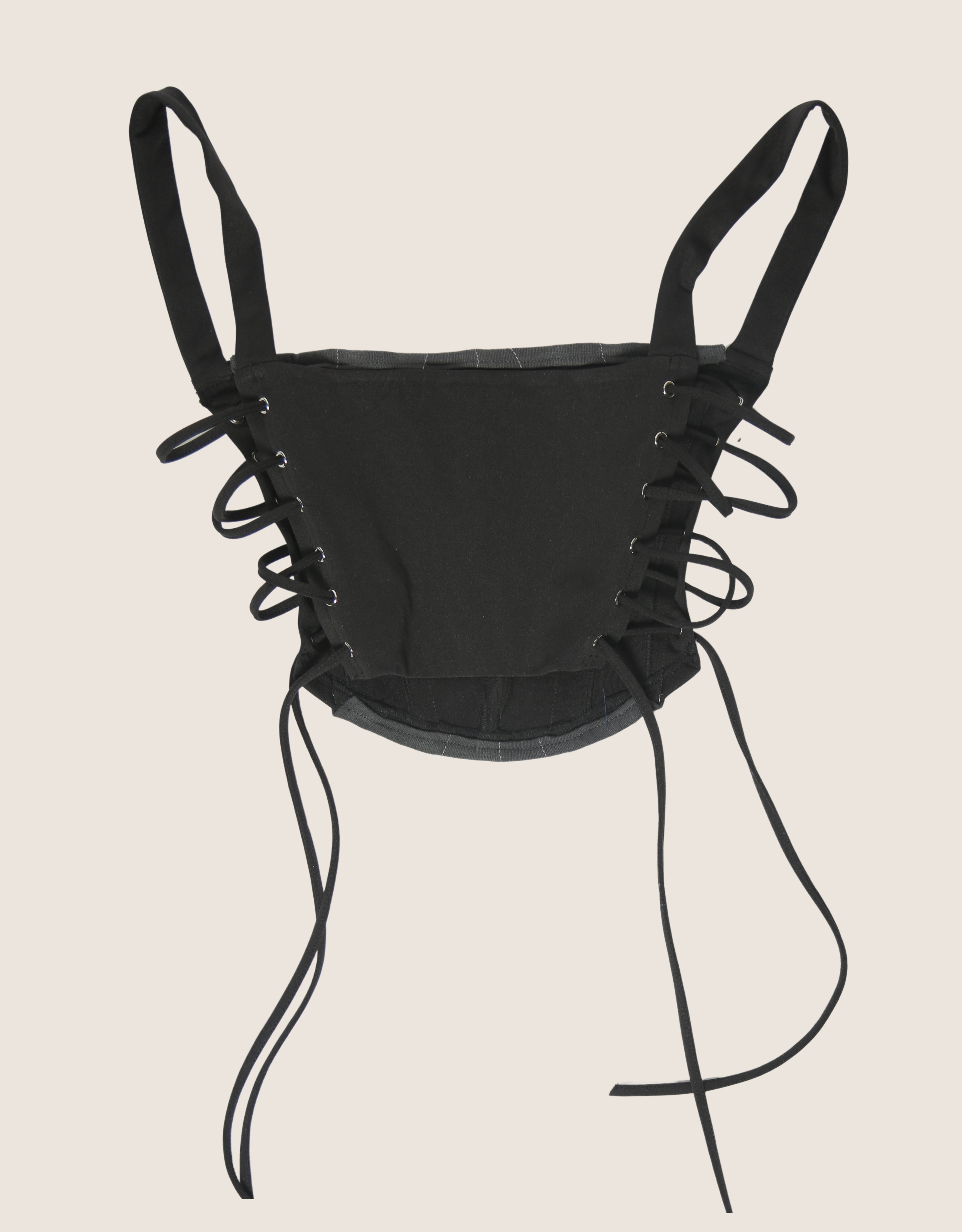 harley grey logo side lace cropped corset (M)
