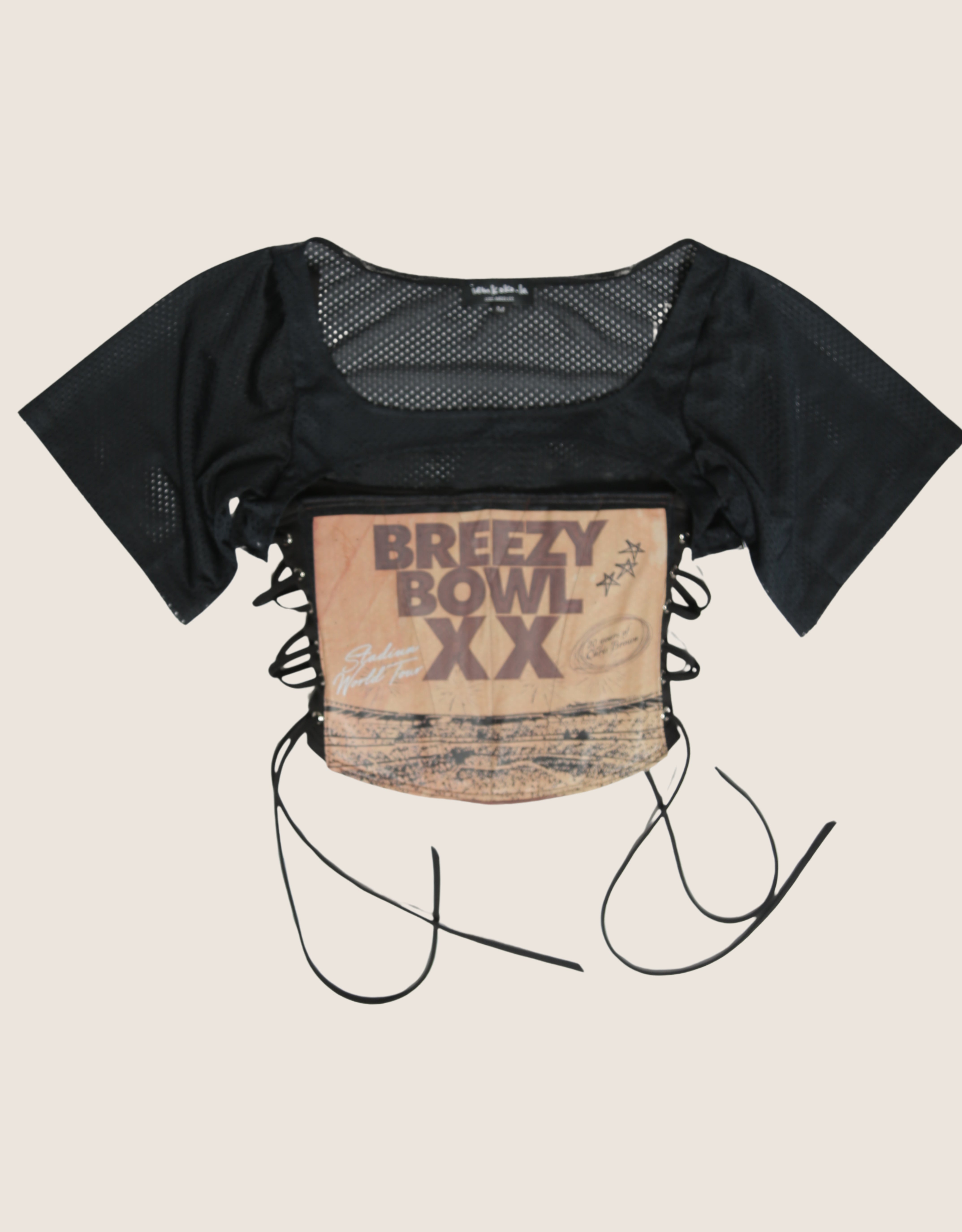 custom jersey breezy bowl XX side lace up corset with shrug- M