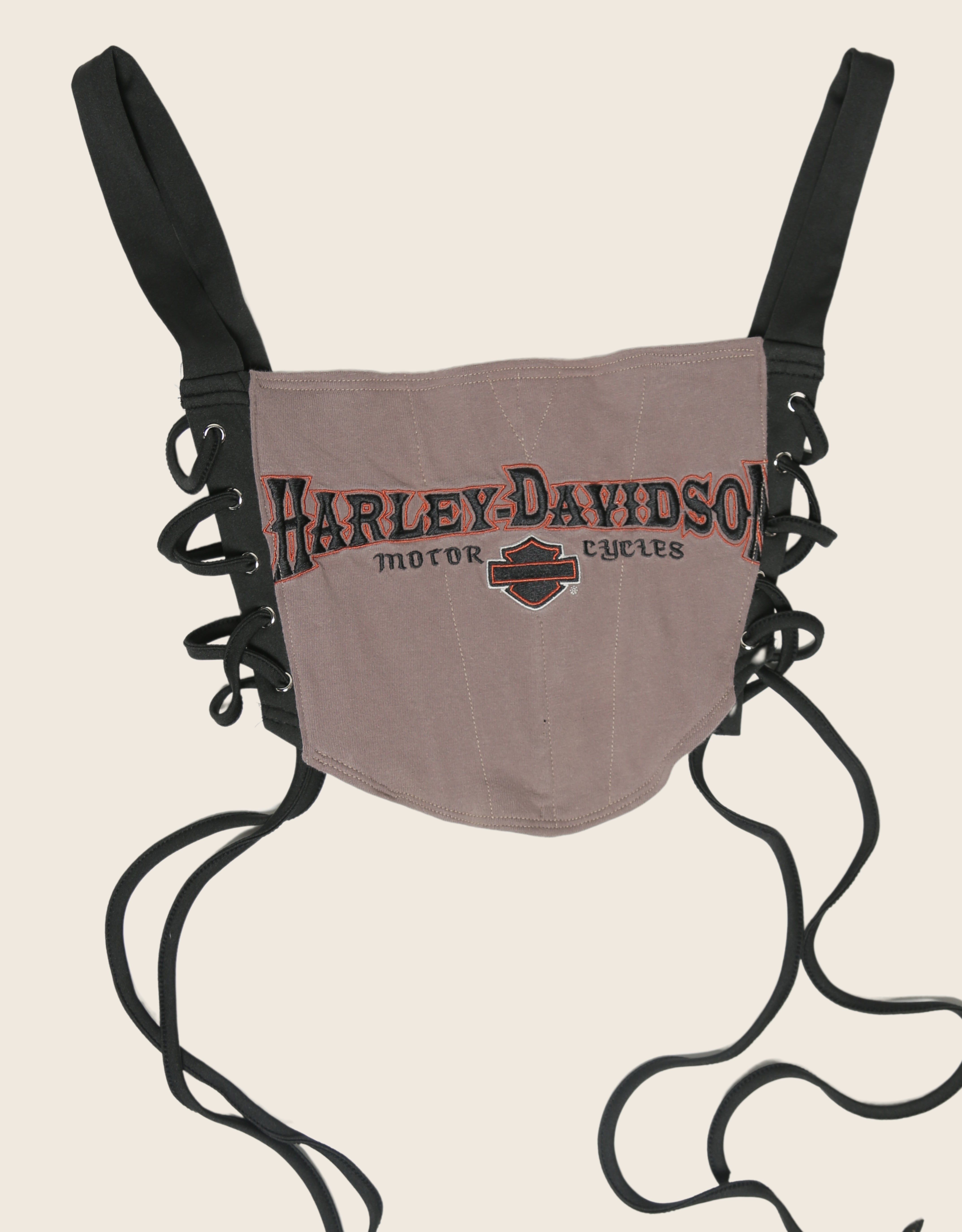 embroidered harley reworked side lace corset