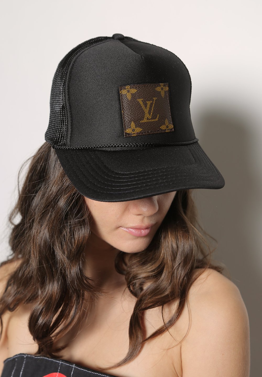 designer patched trucker hat