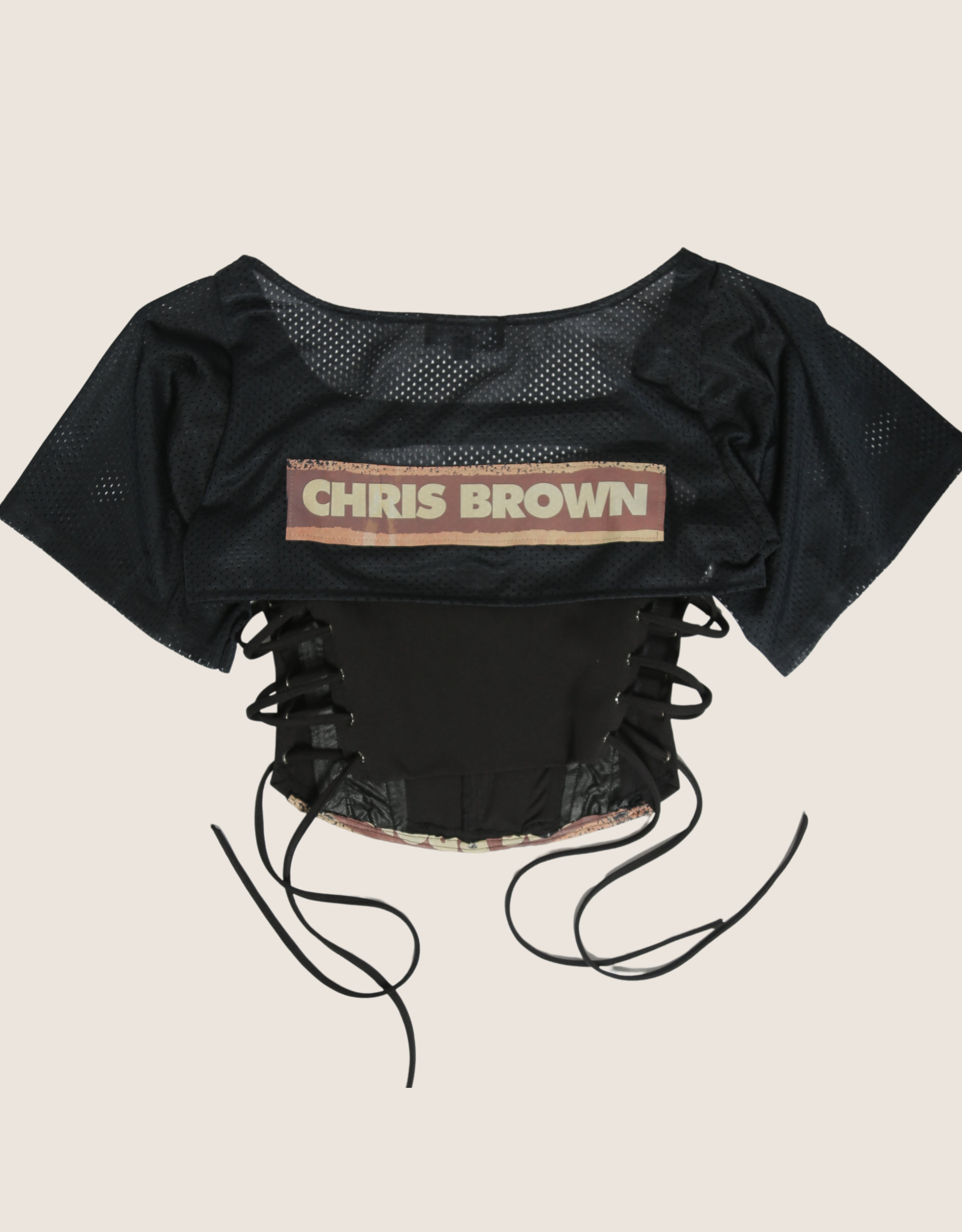 custom jersey breezy bowl XX side lace up corset with shrug- M