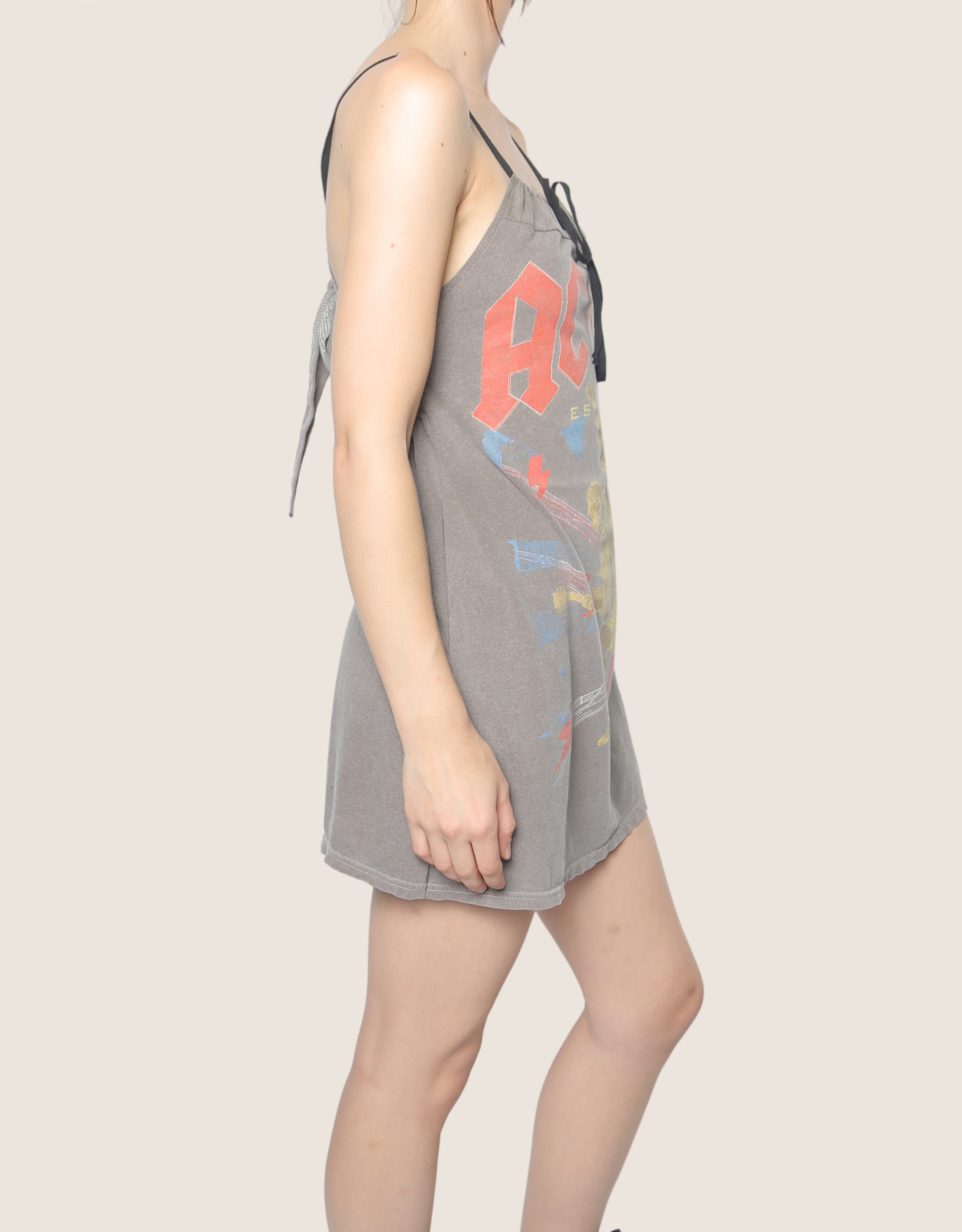 acdc grey reworked tie front dress (S/M)