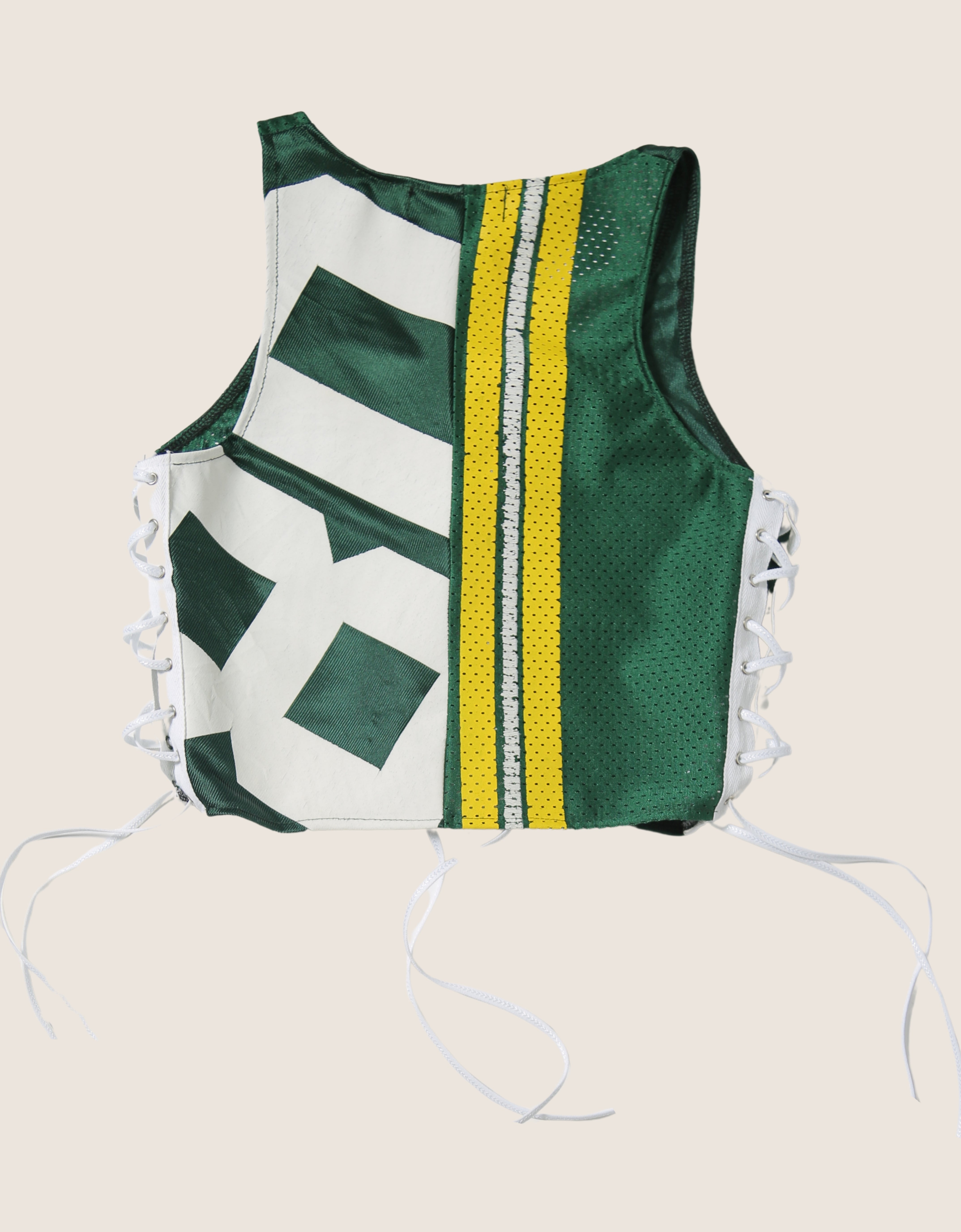 green bay packers all laced up reworked tank (small/ medium)