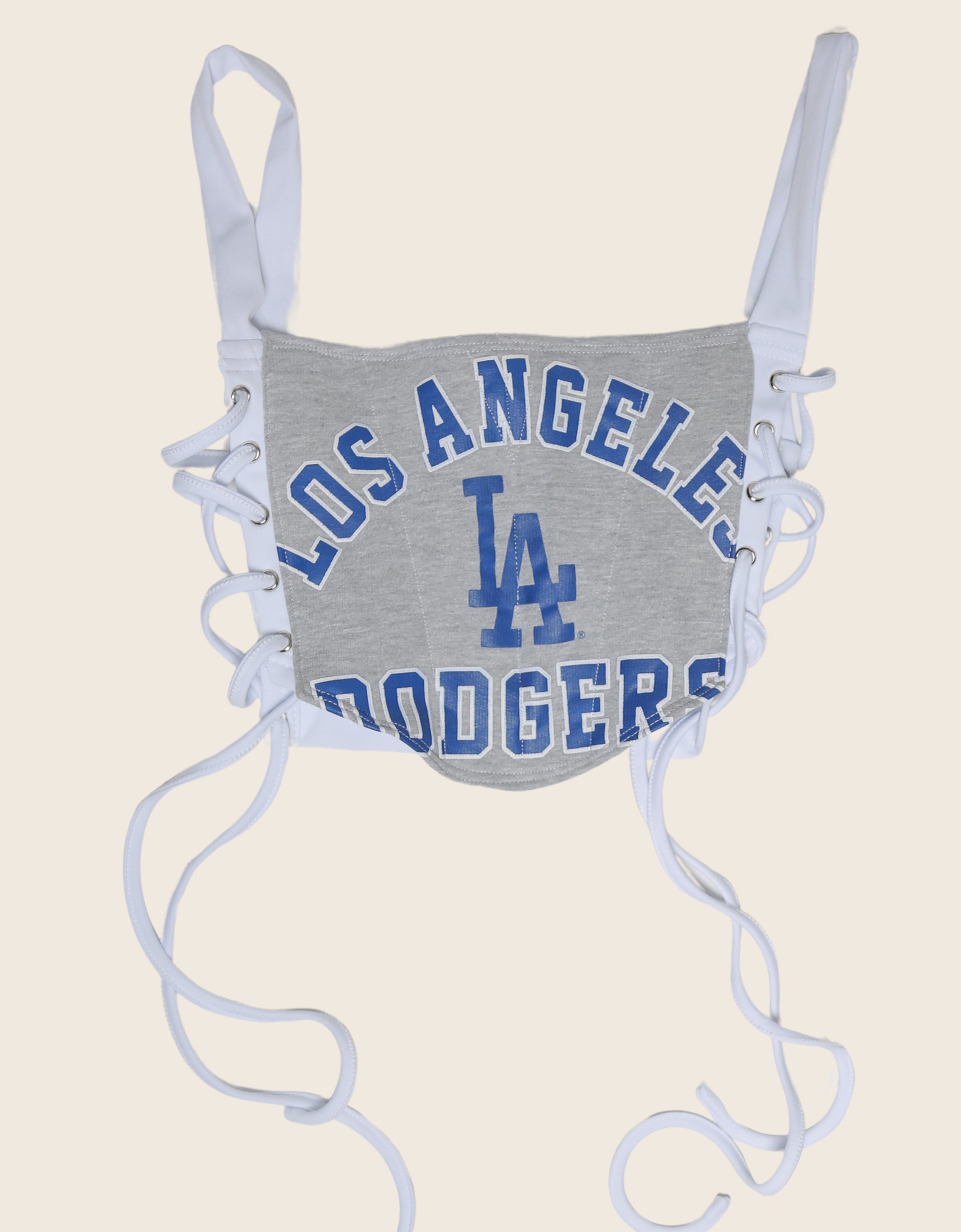 dodgers side lace corset with sweatshirt shrug