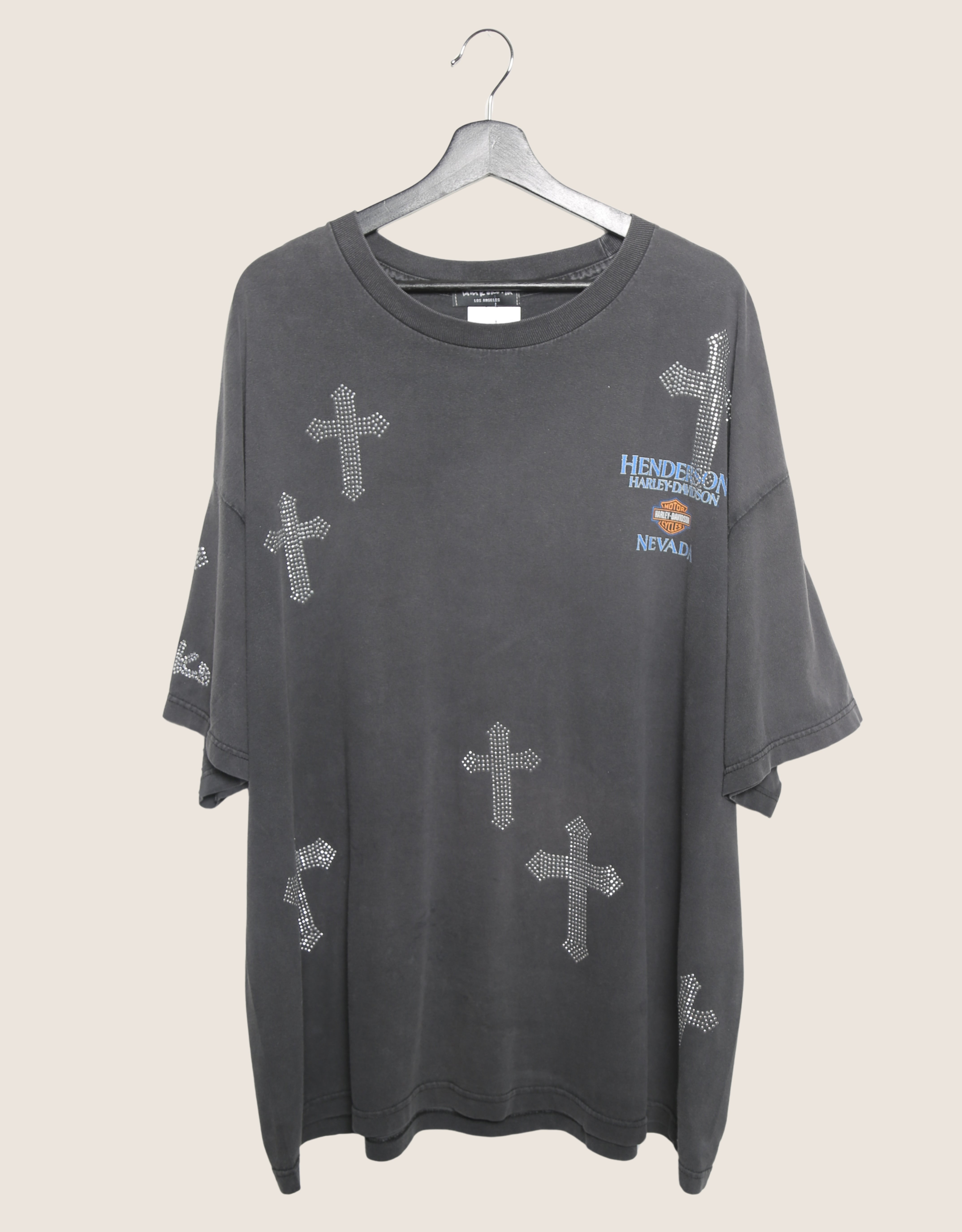 harley nevada studded cross oversized tee