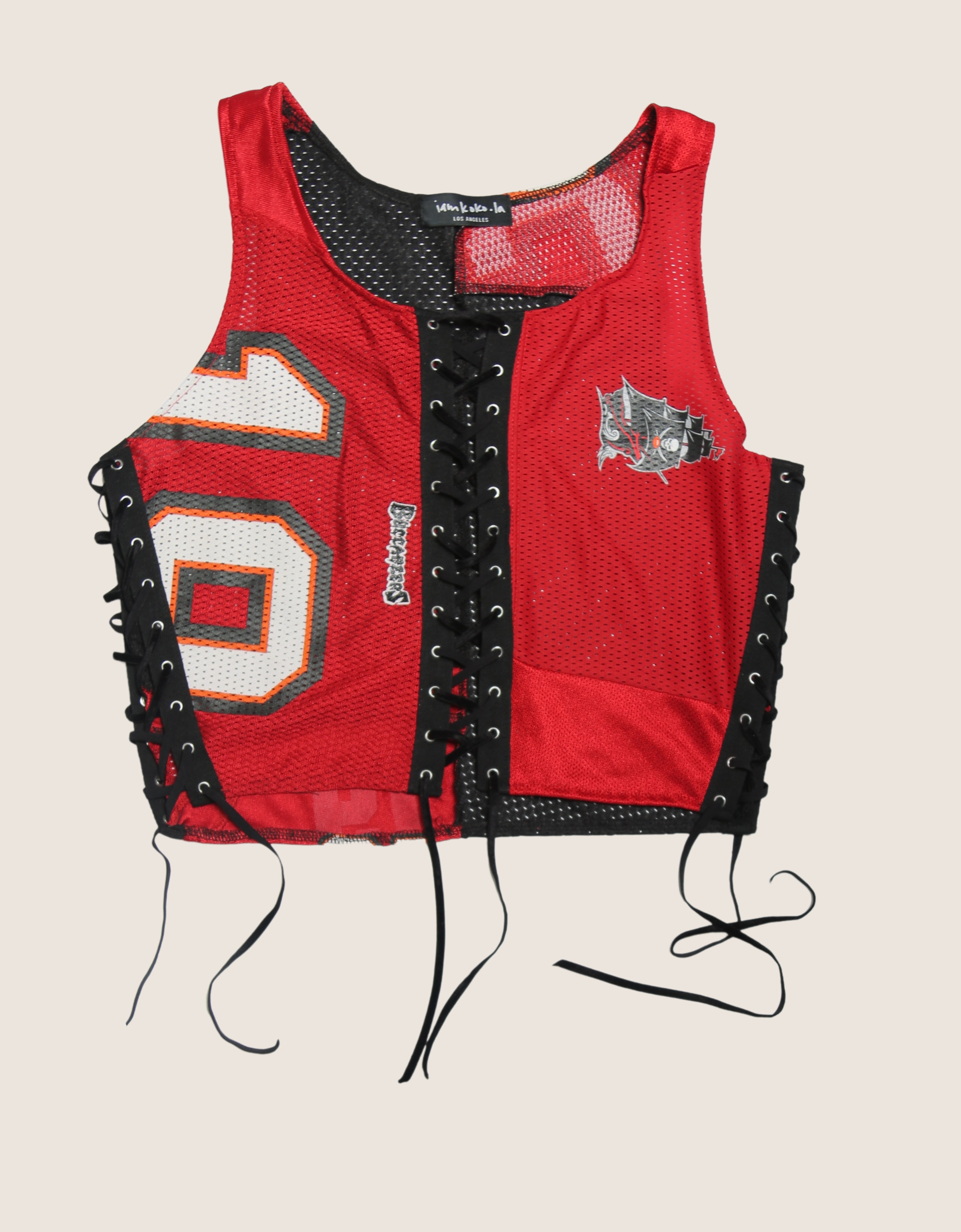 buccaneers all laced up reworked tank (medium/large)