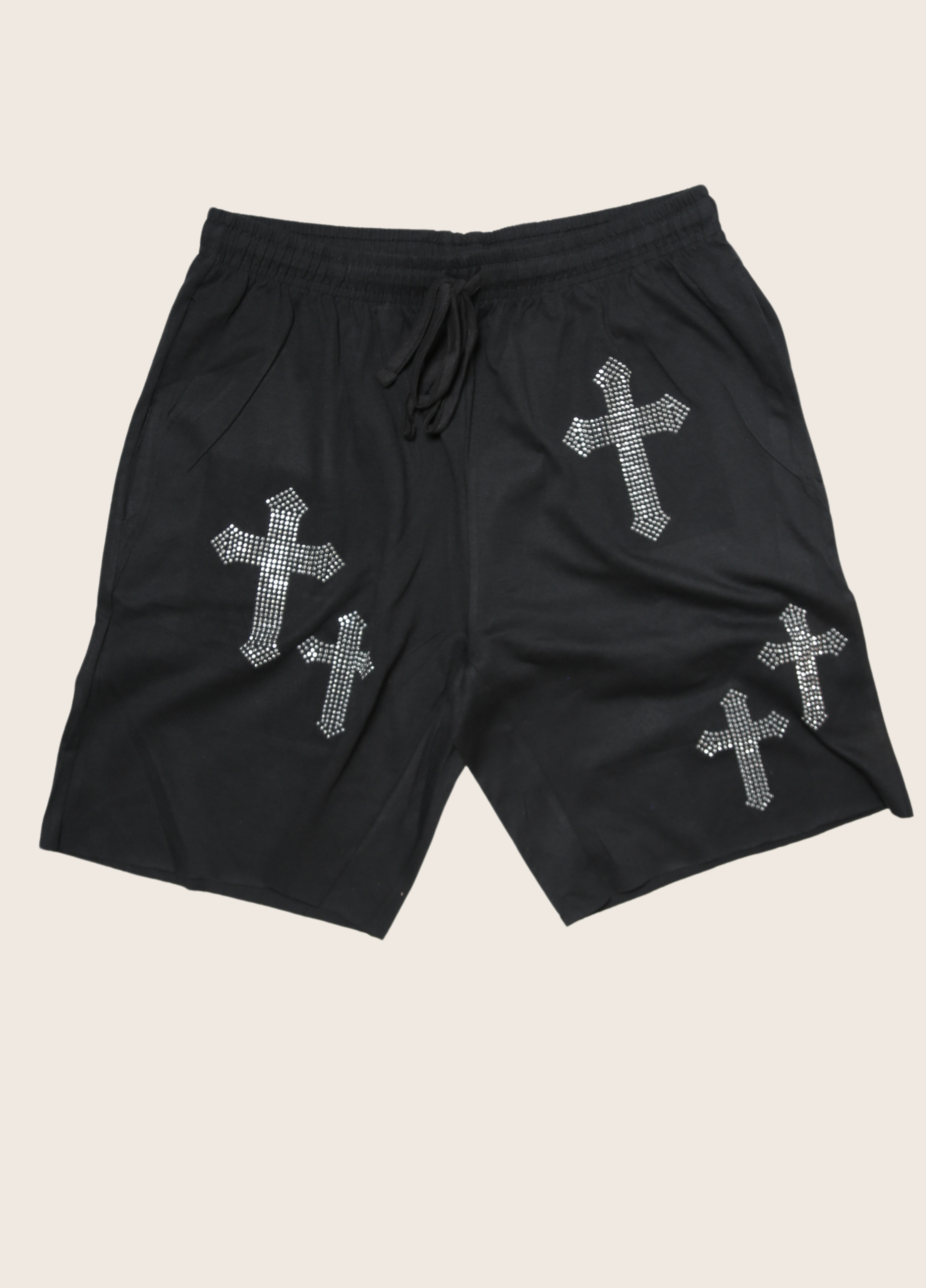 studded cross shorts