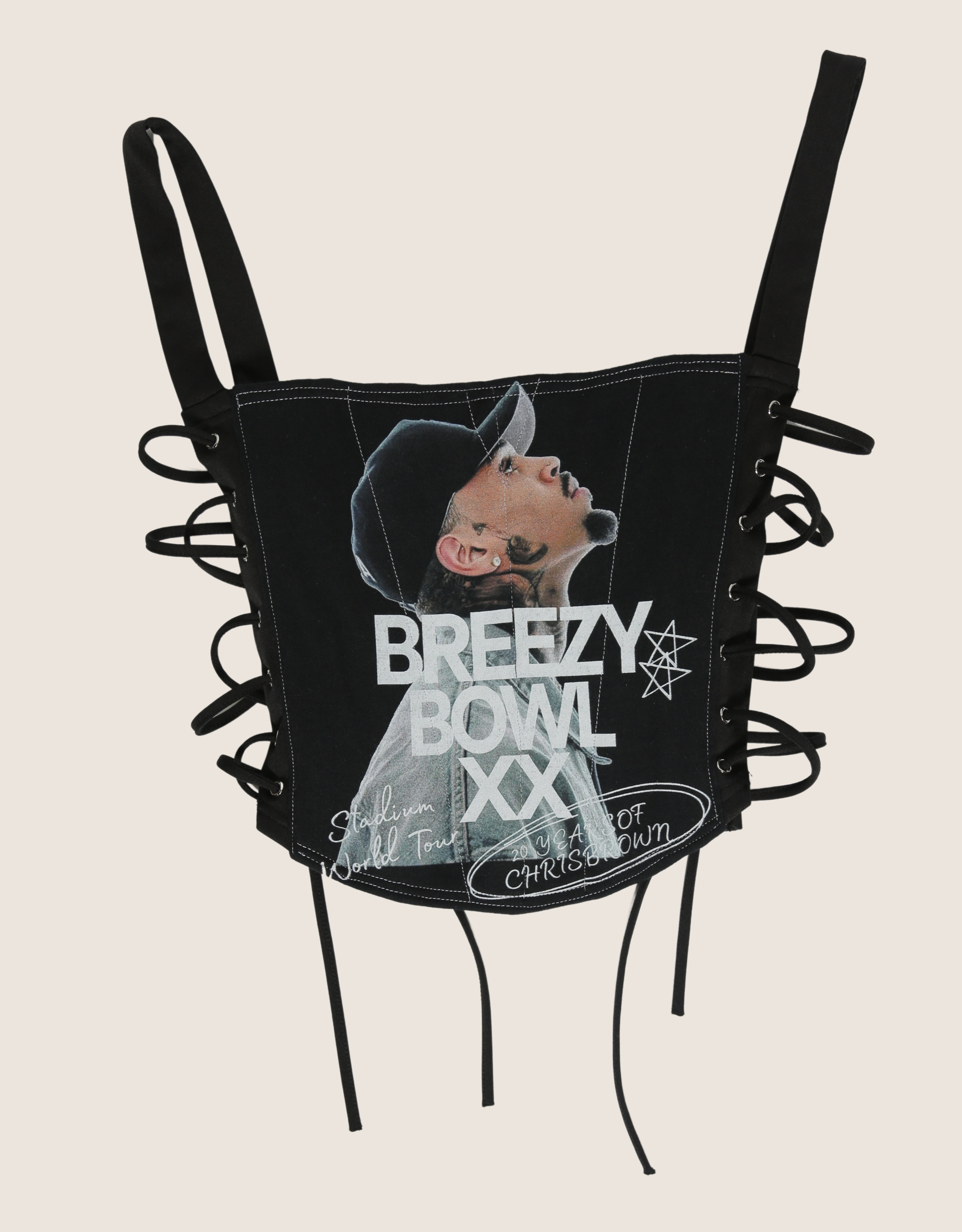 custom "Breezy Bowl" full length side lace up corset