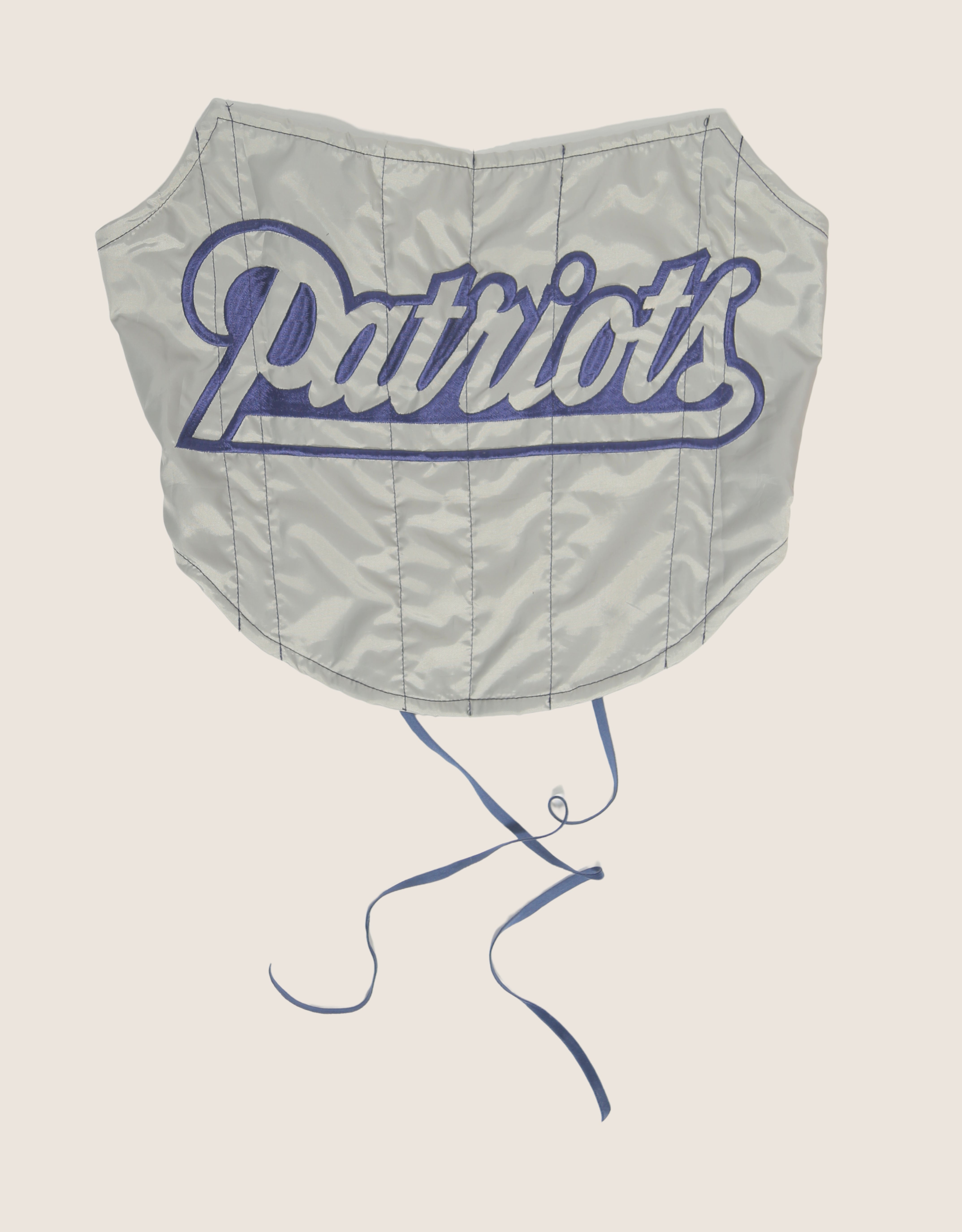 patriots reworked strapless corset with windbreaker shrug
