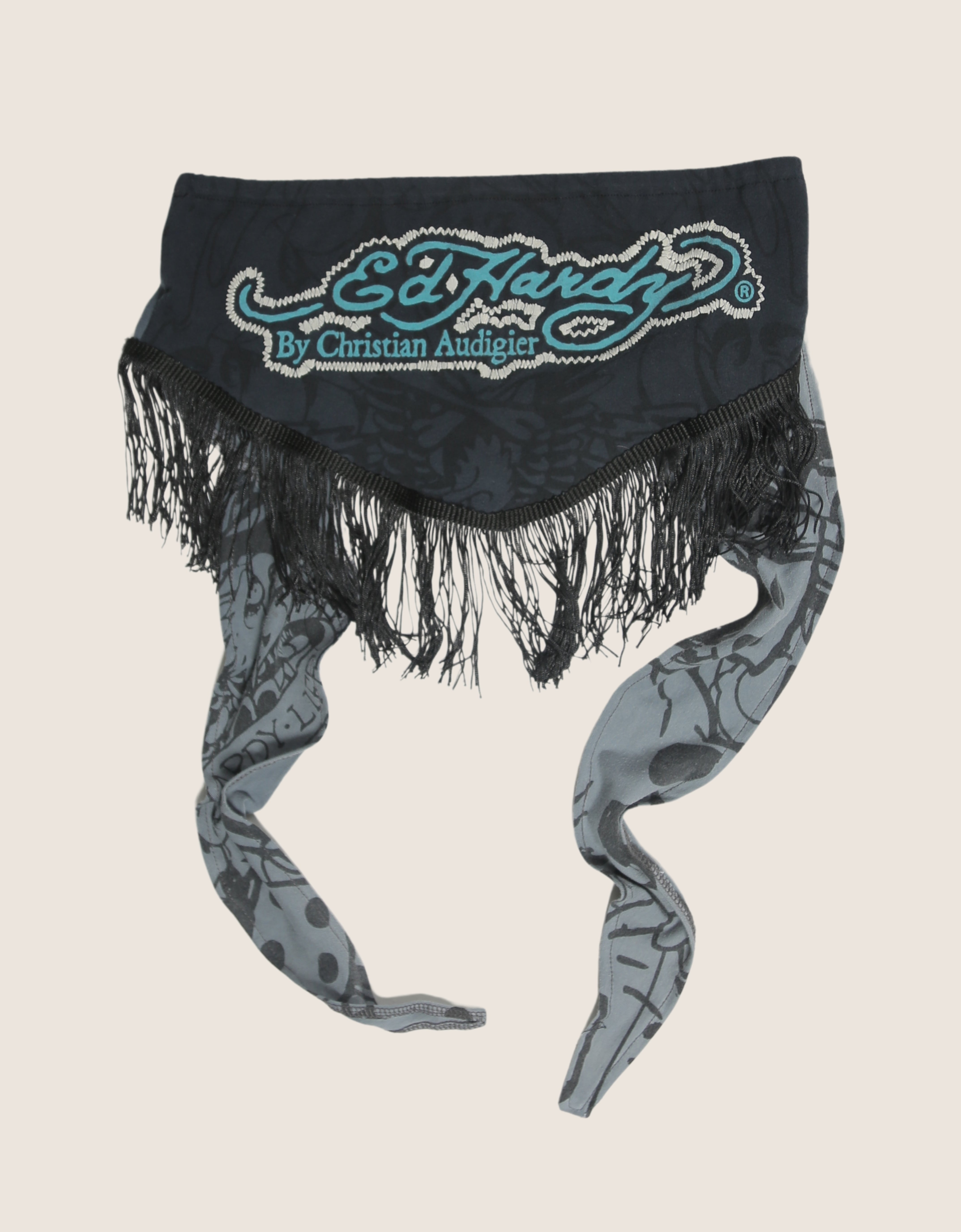 ed hardy fringe tie back tube top (s/m)
