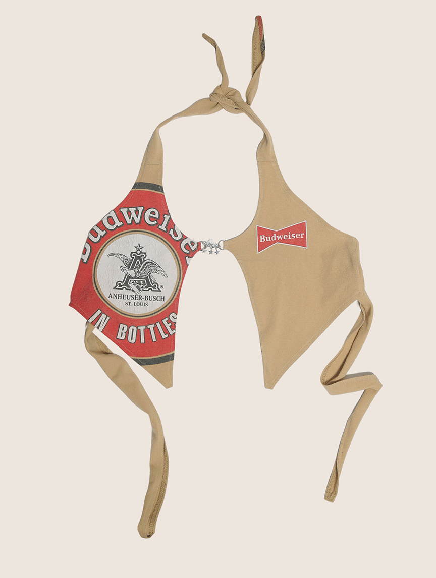 custom reworked music charm halter top