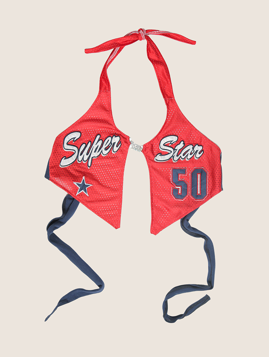 custom reworked charm halter top