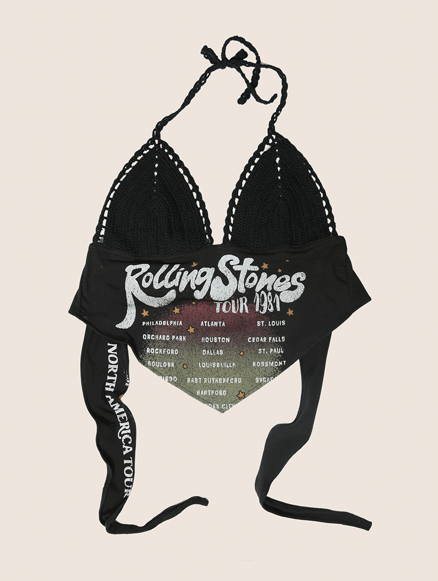 custom reworked music crochet halter top