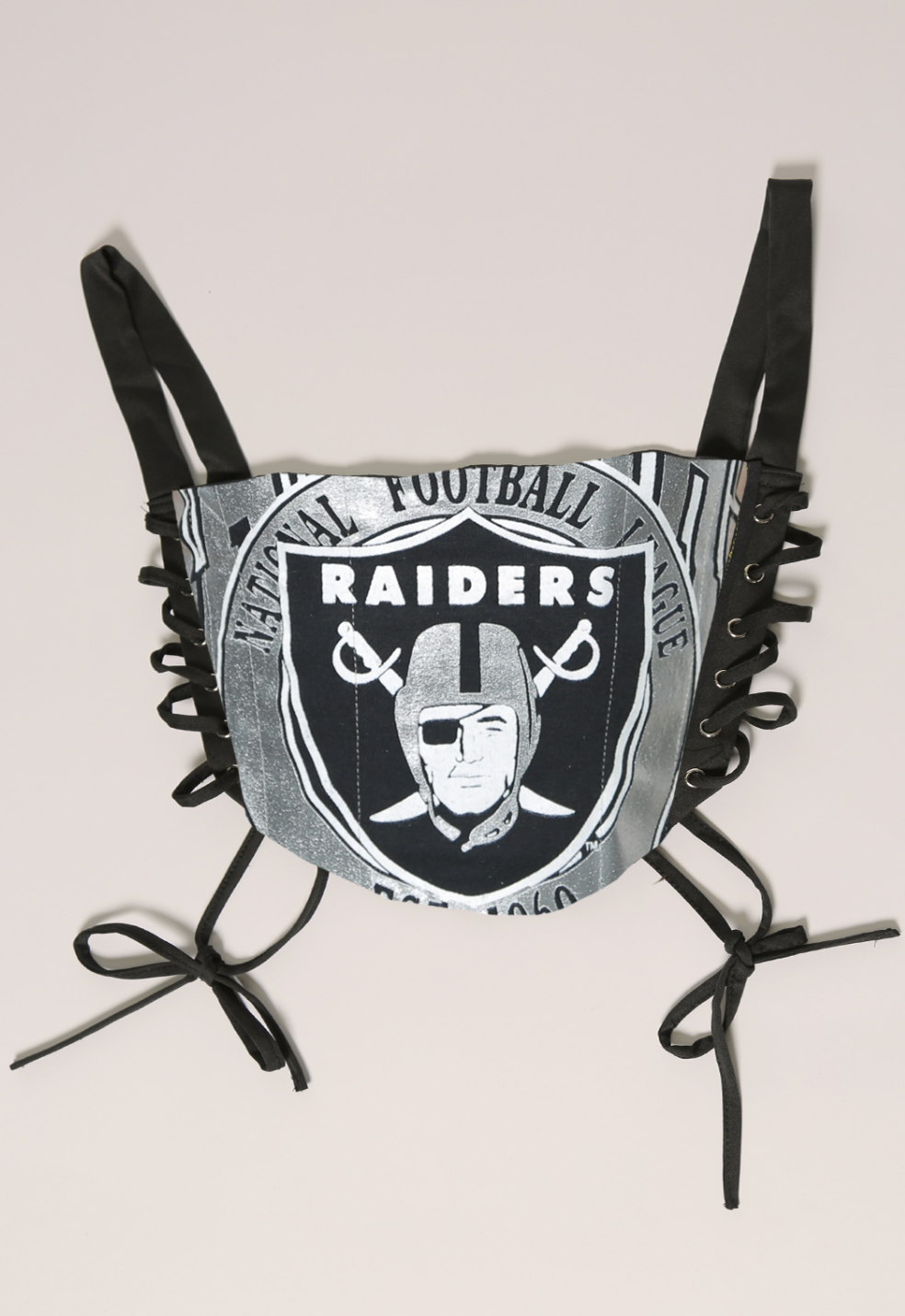 raiders reworked side lace cropped corset
