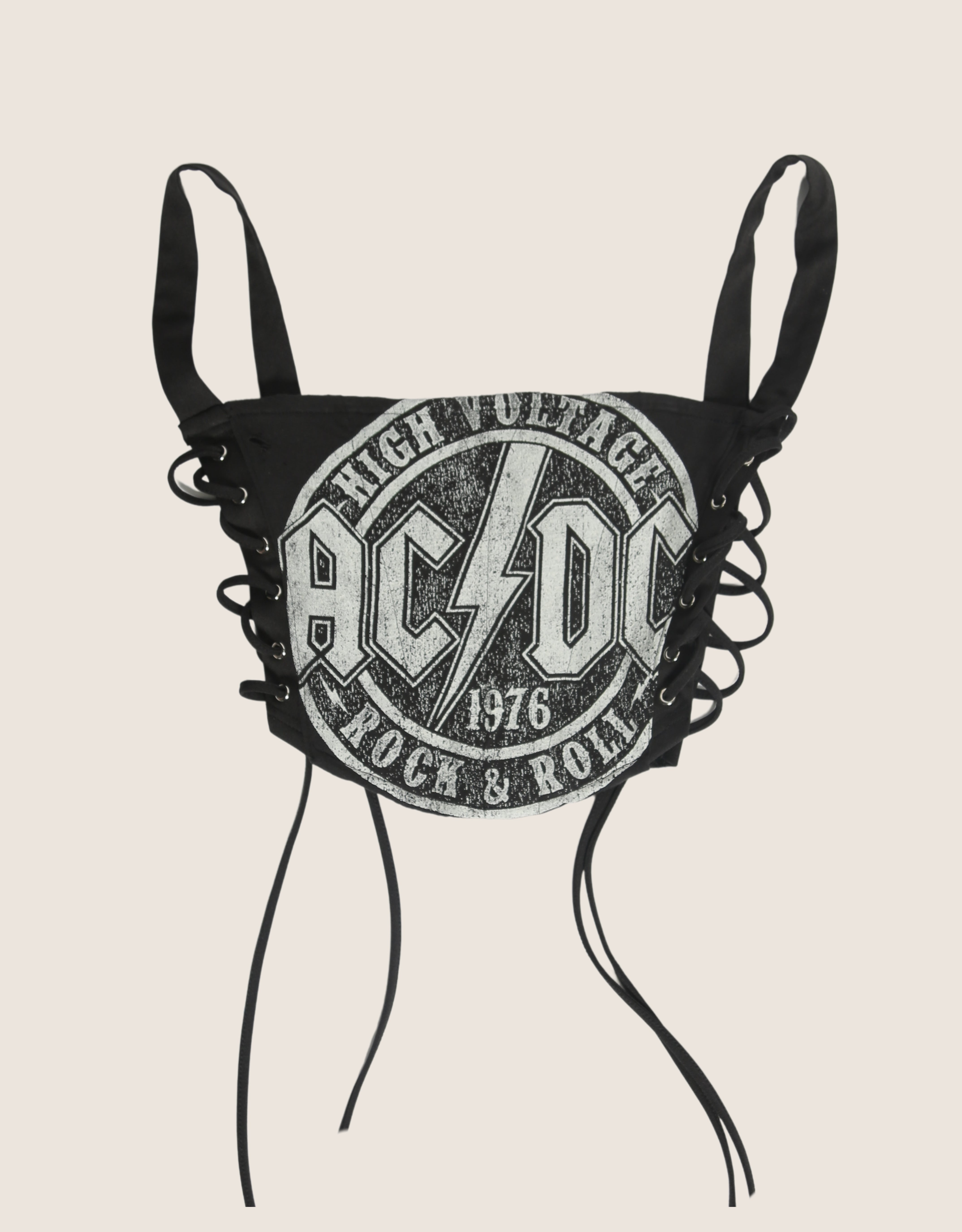 acdc side lace cropped corset (S)