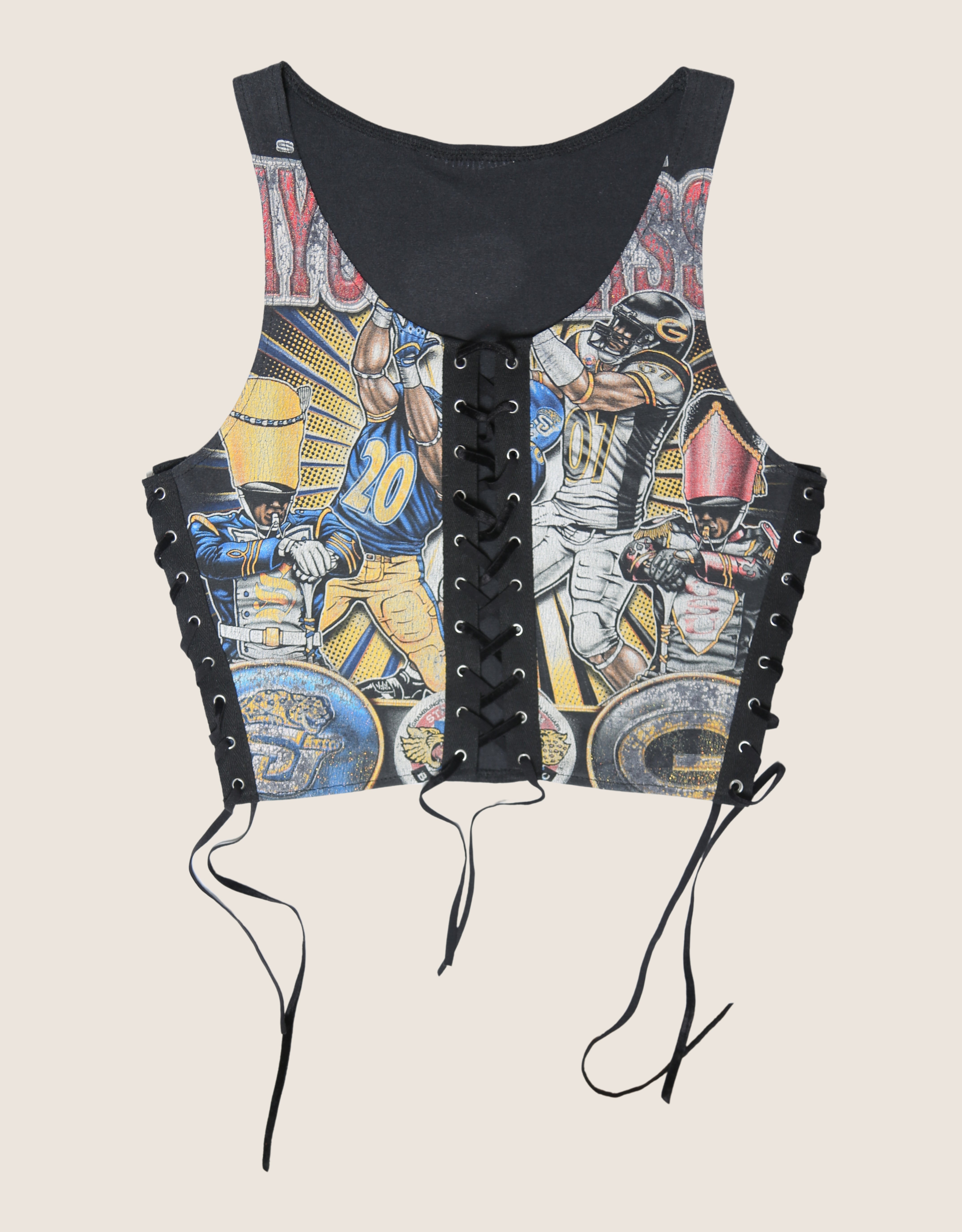 football all laced up reworked tank