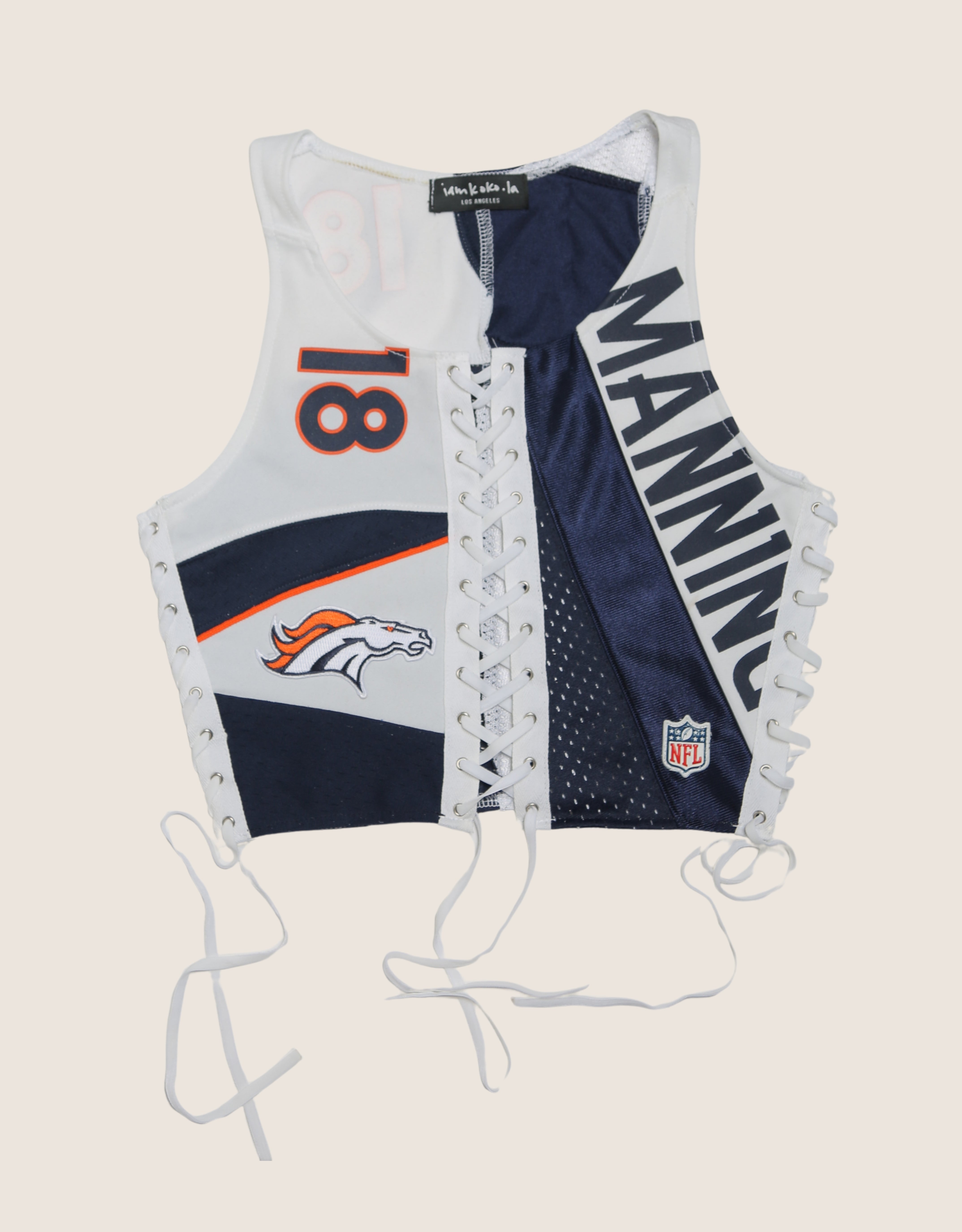broncos #18 all laced up reworked tank (small/medium)
