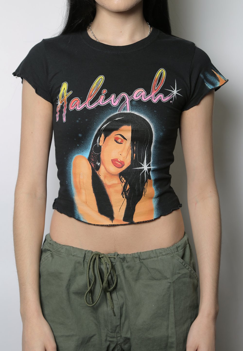 Aaliyah reworked baby tee