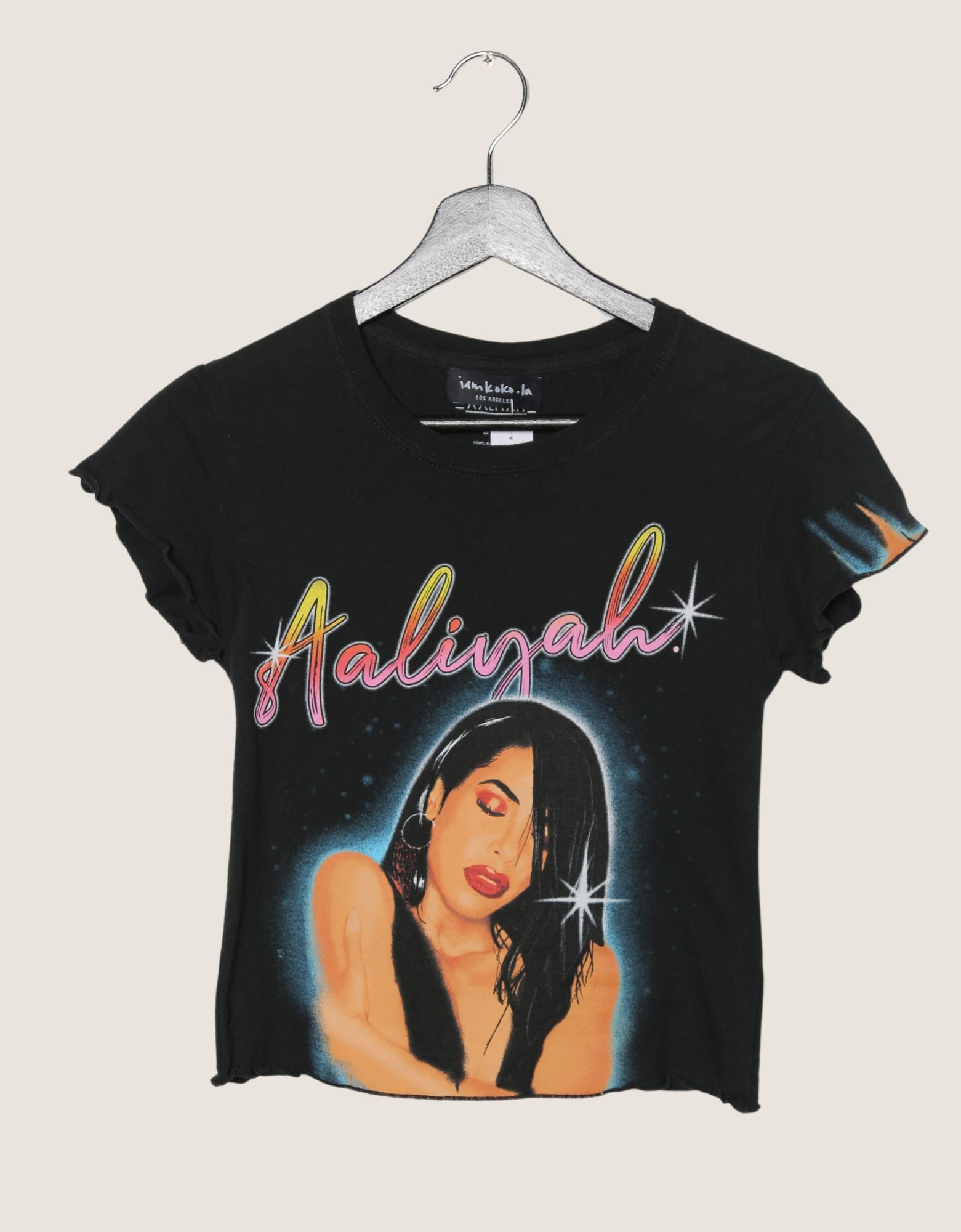 Aaliyah reworked baby tee