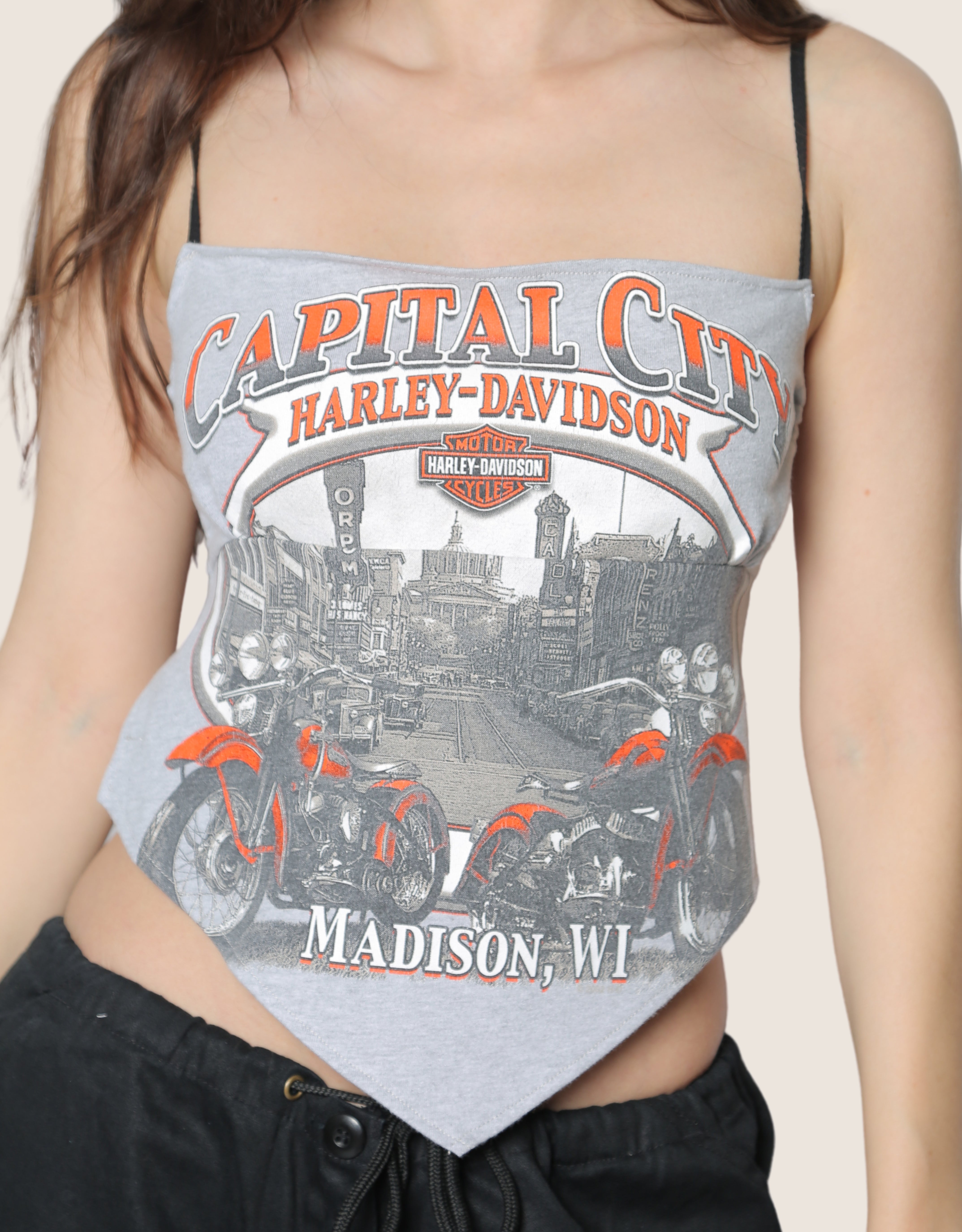 harley "capital city" reworked backless top