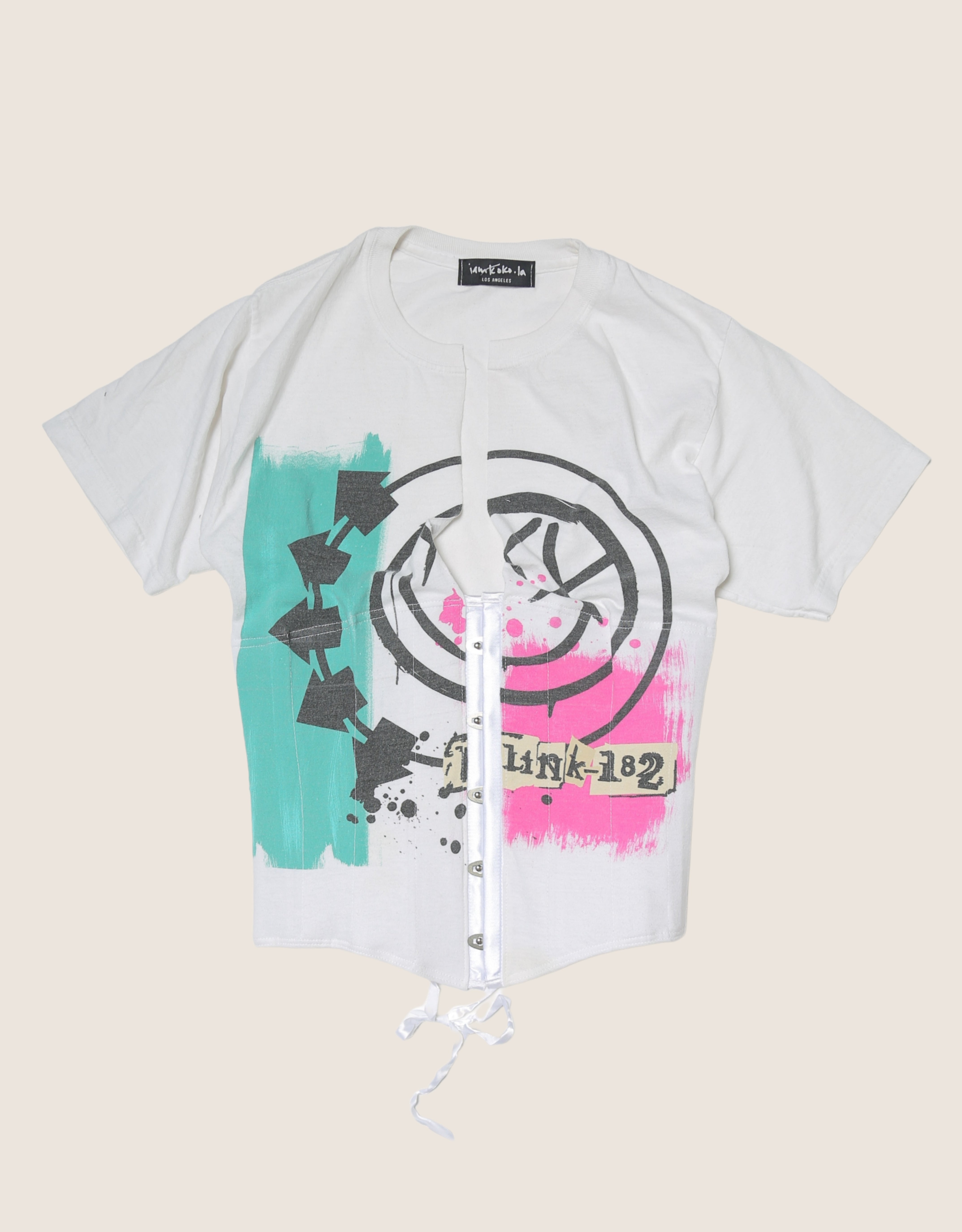 blink 182 reworked snap corset t shirt