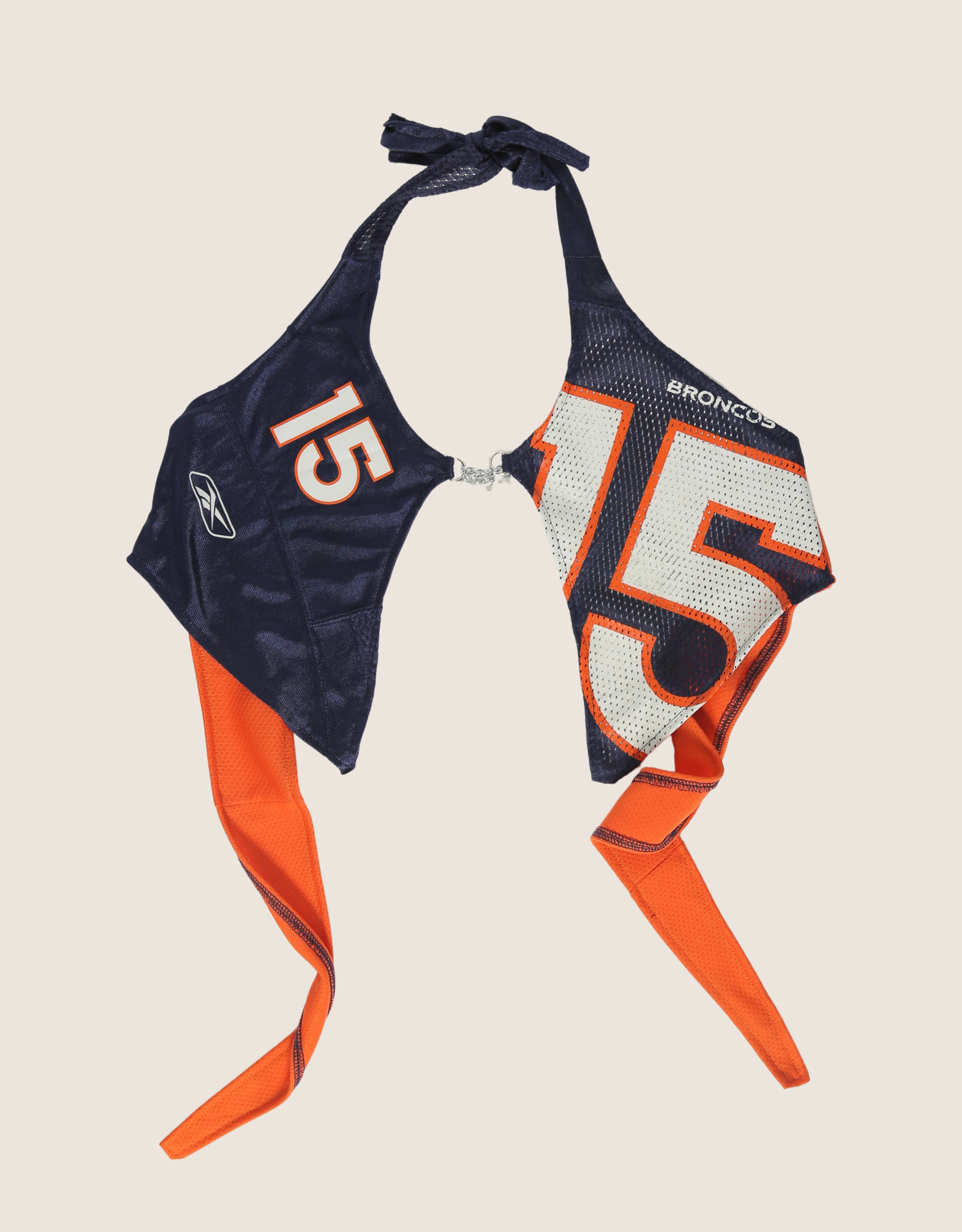 broncos 15 charm front halter top