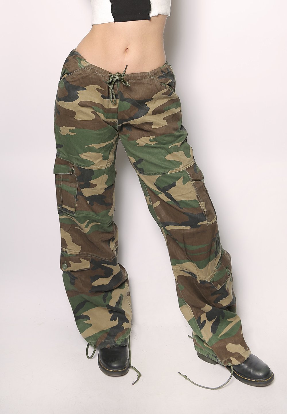 green camo low waisted military pants