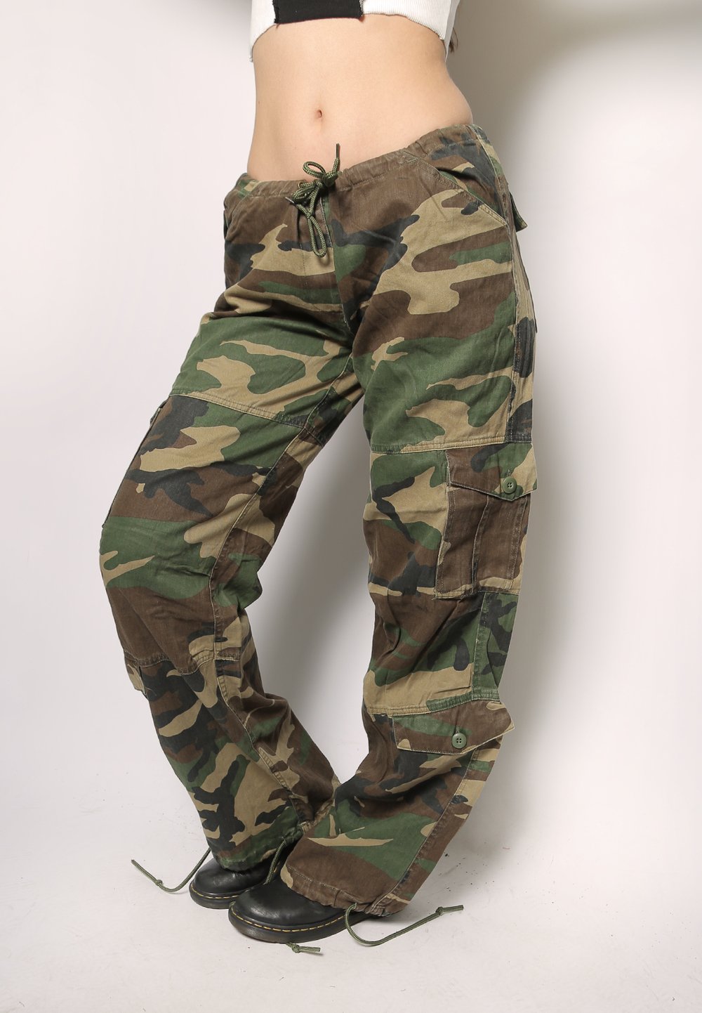green camo low waisted military pants | iamkoko.la