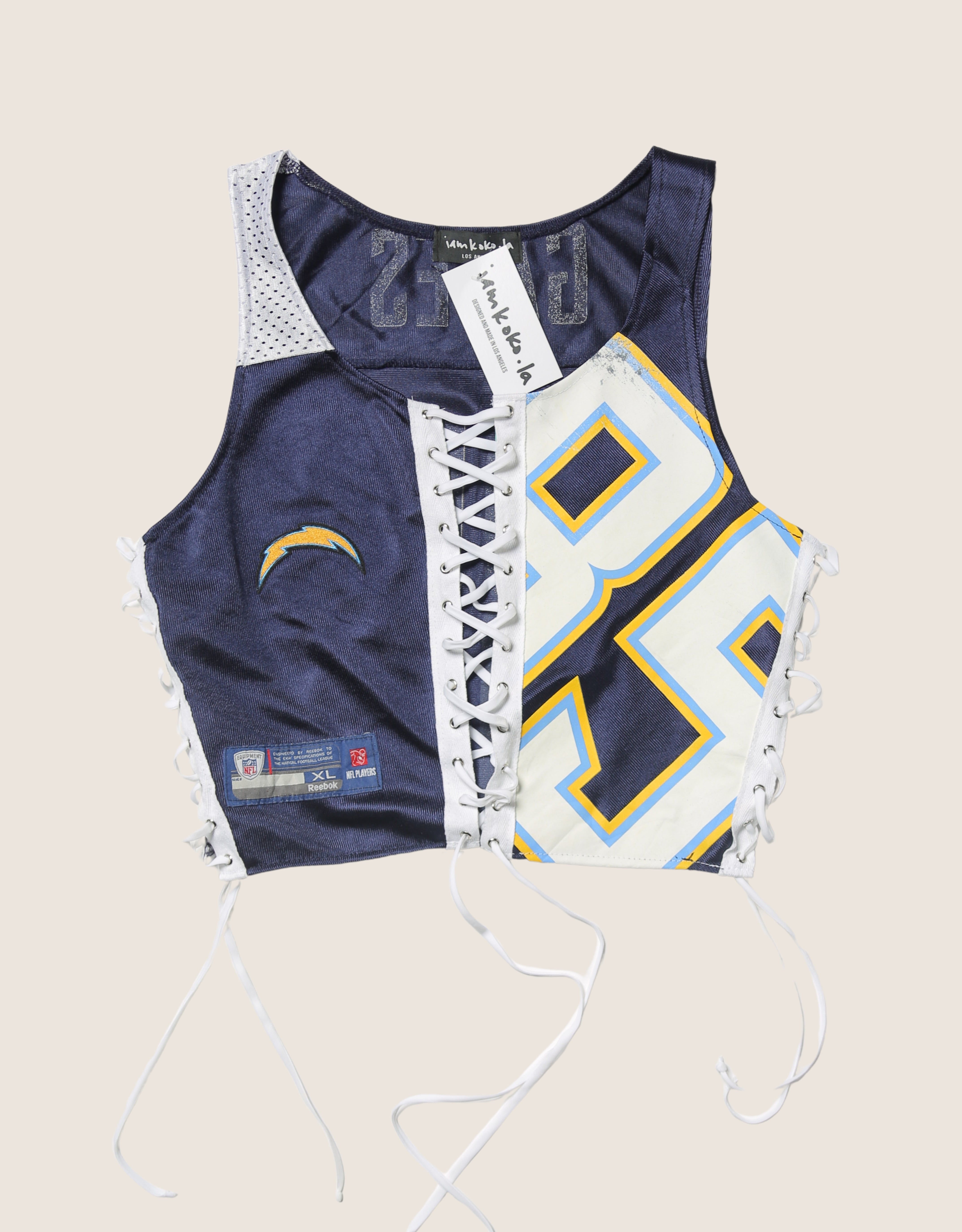 chargers all laced up reworked tank (medium/large)